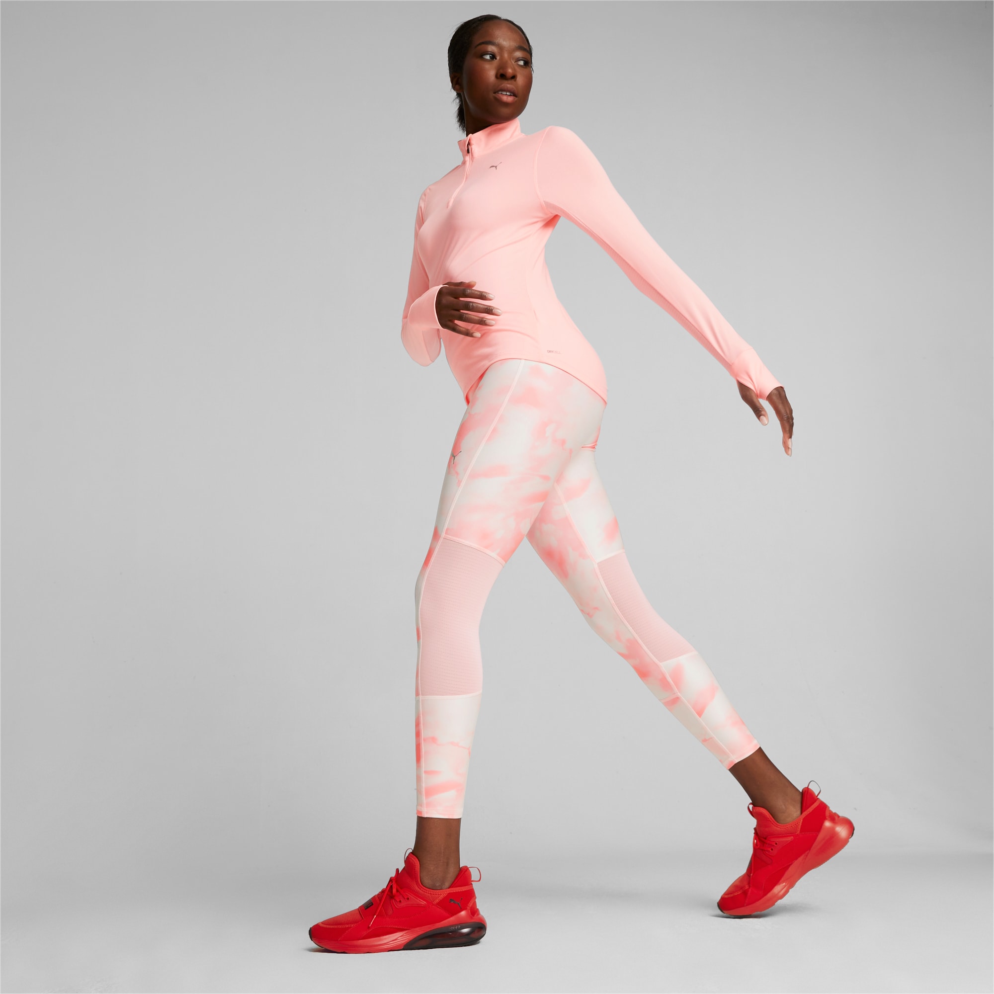 RUN FAVOURITE Quarter-Zip Running Top Women, Koral Ice, large