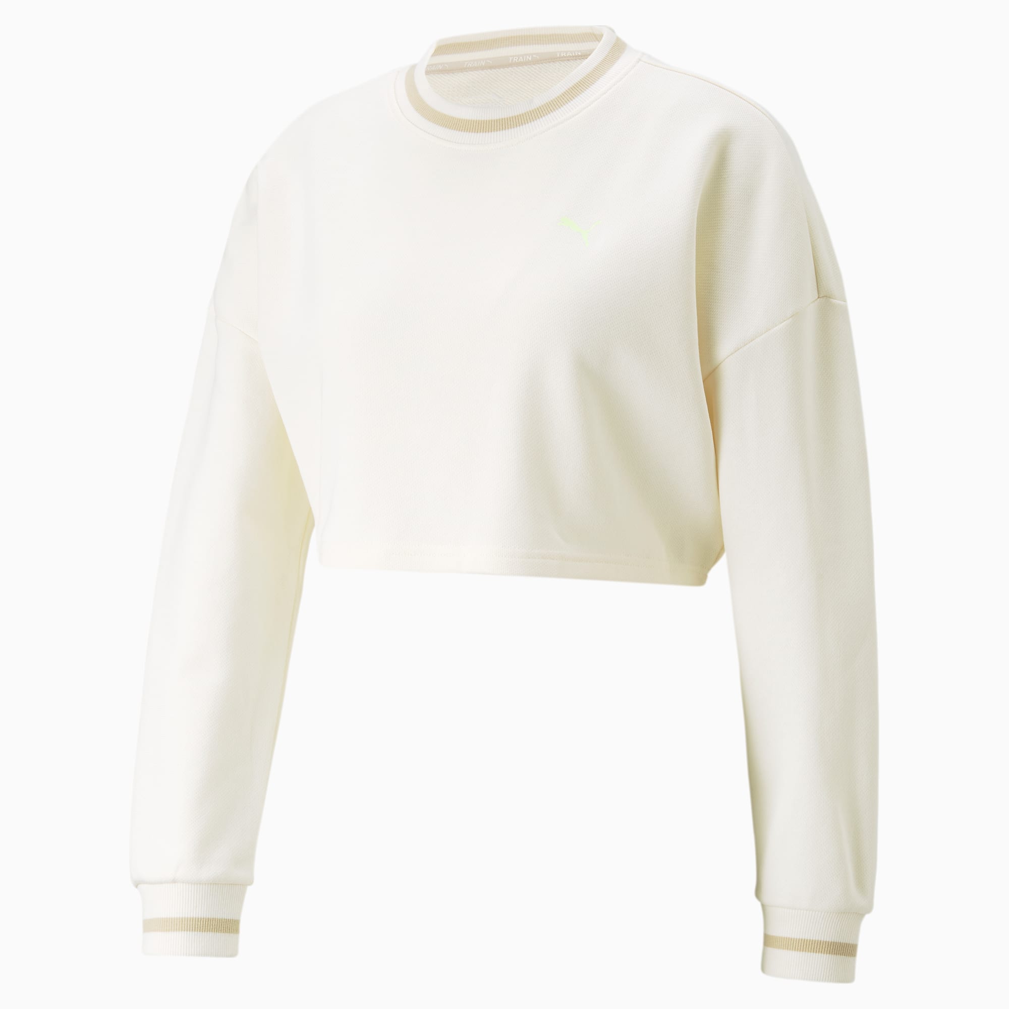 Sudadera Puma Cropped Tr Mujer Beige