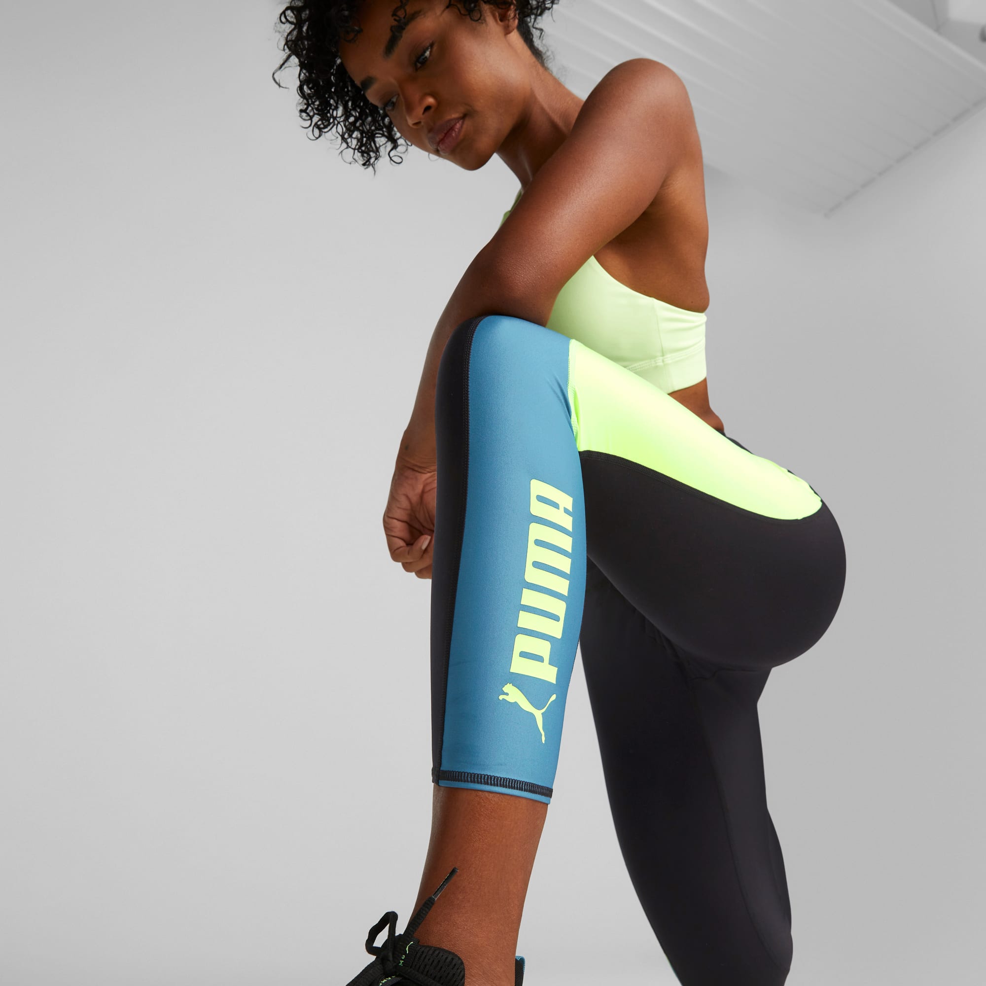 Leggings Puma International High Waist Leggings Black/ Yellow