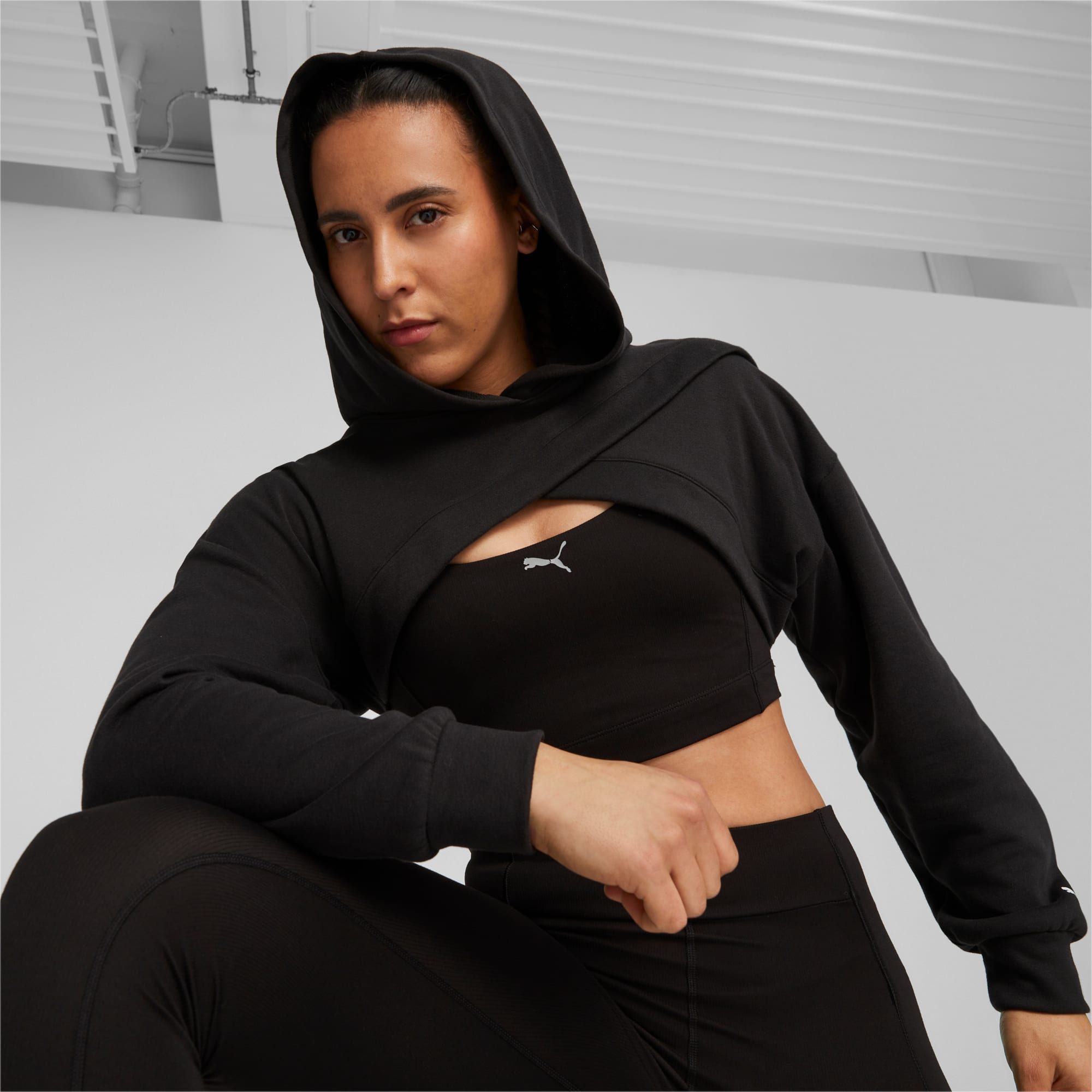 $109 The Upside Women's Black Andie Crop Pullover Stretchy Sports