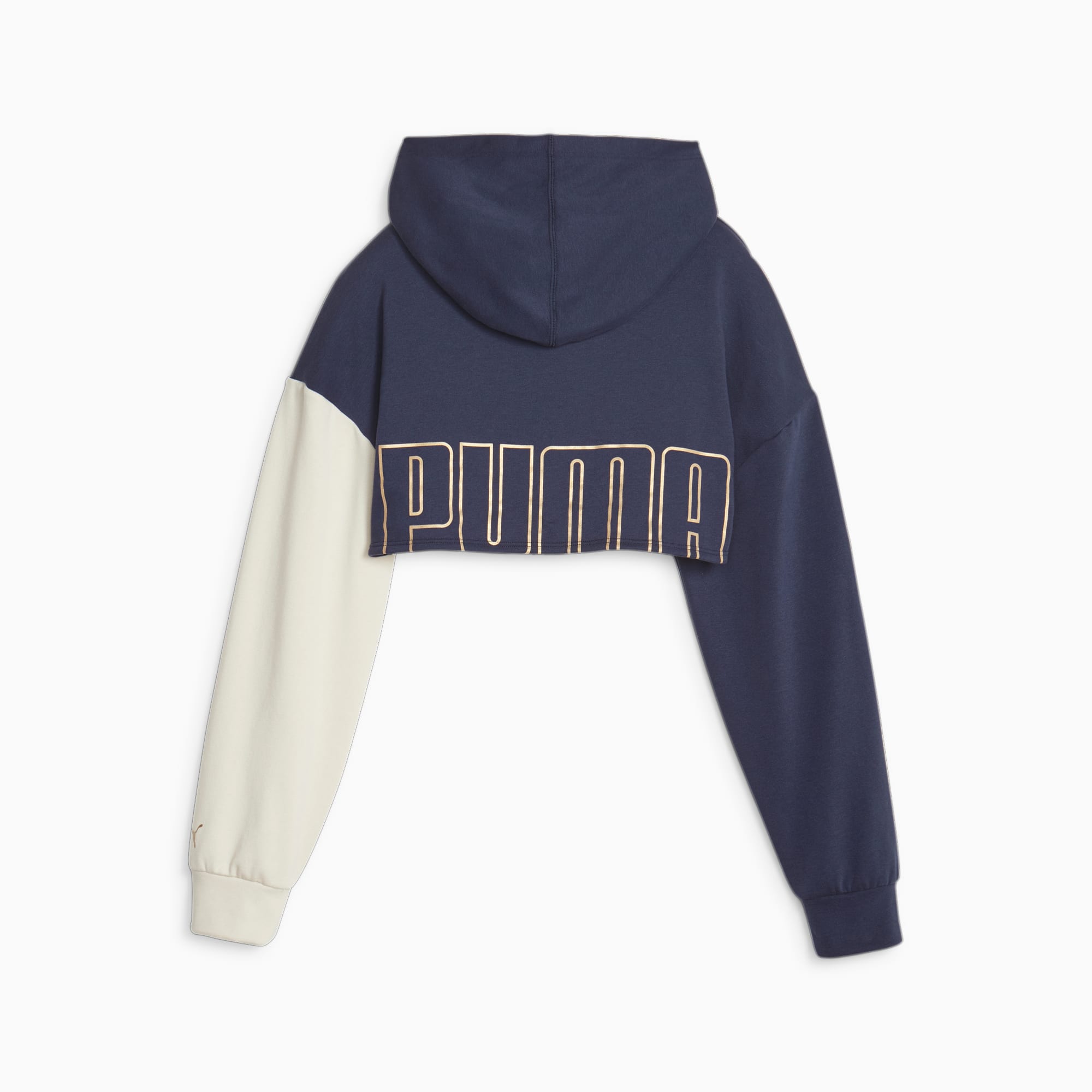 Puma stripe crop hoodie shop