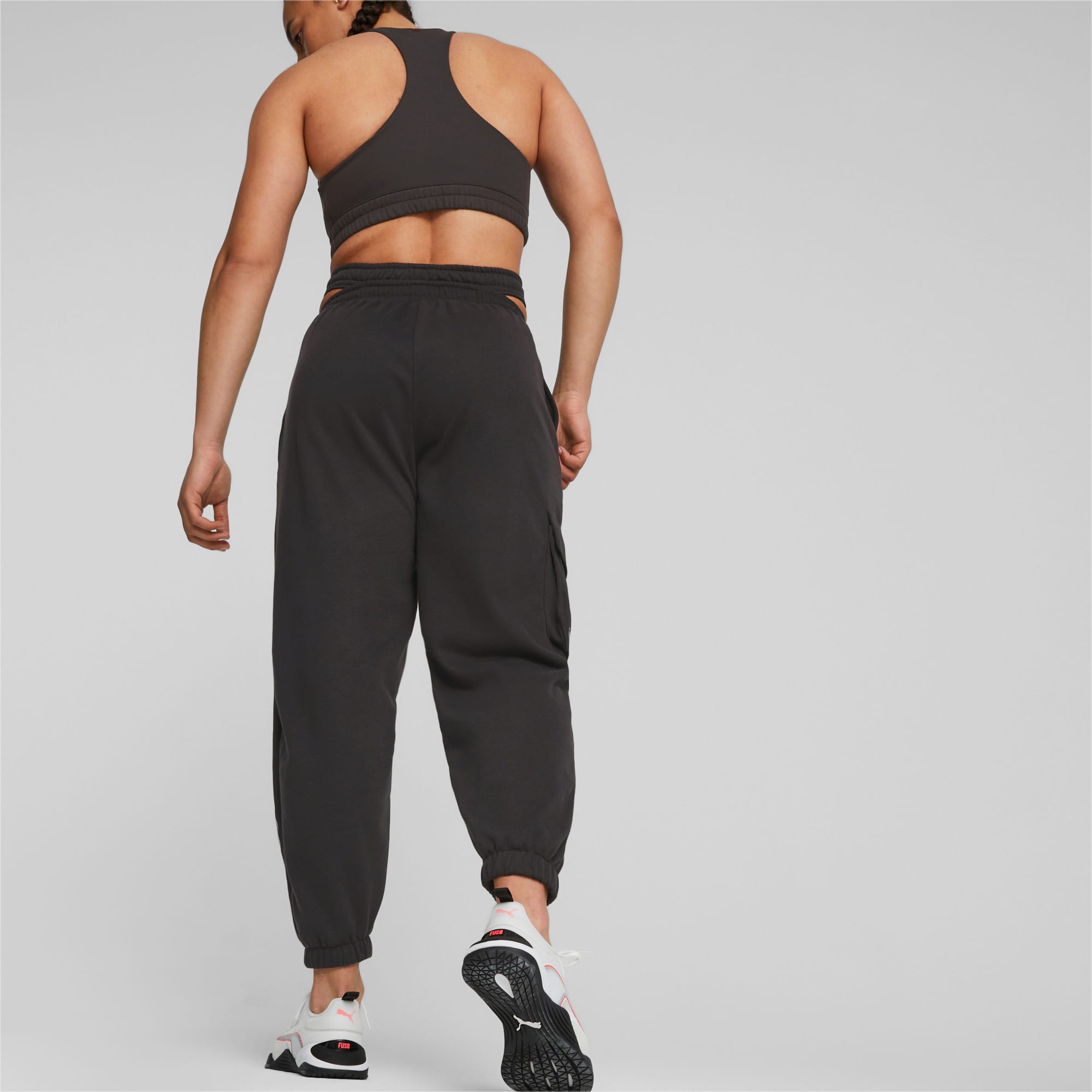 Puma Dry Cell Black Net Mesh Athletic Jogger Pants Women Size M NEW wi -  beyond exchange