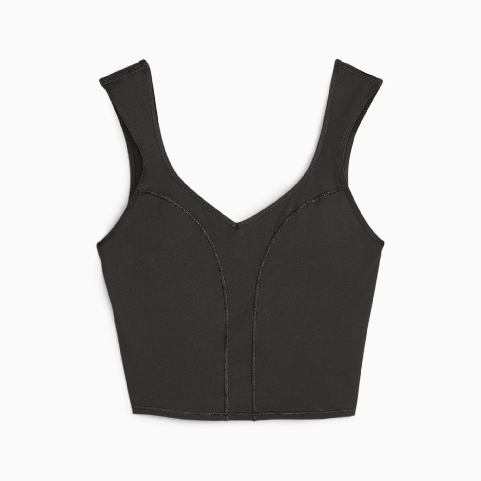 Puma Training Evoknit cropped seamless vest top in charcoal grey