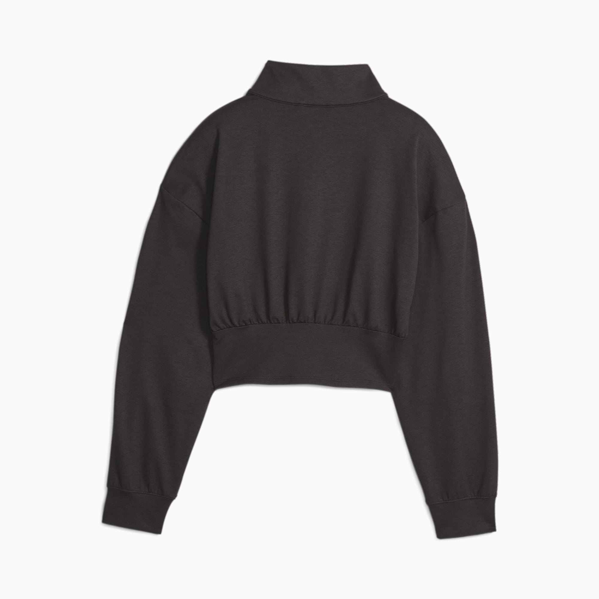 PSK COLLECTIVE Remixed Cropped Jersey Sweatshirt In Black At