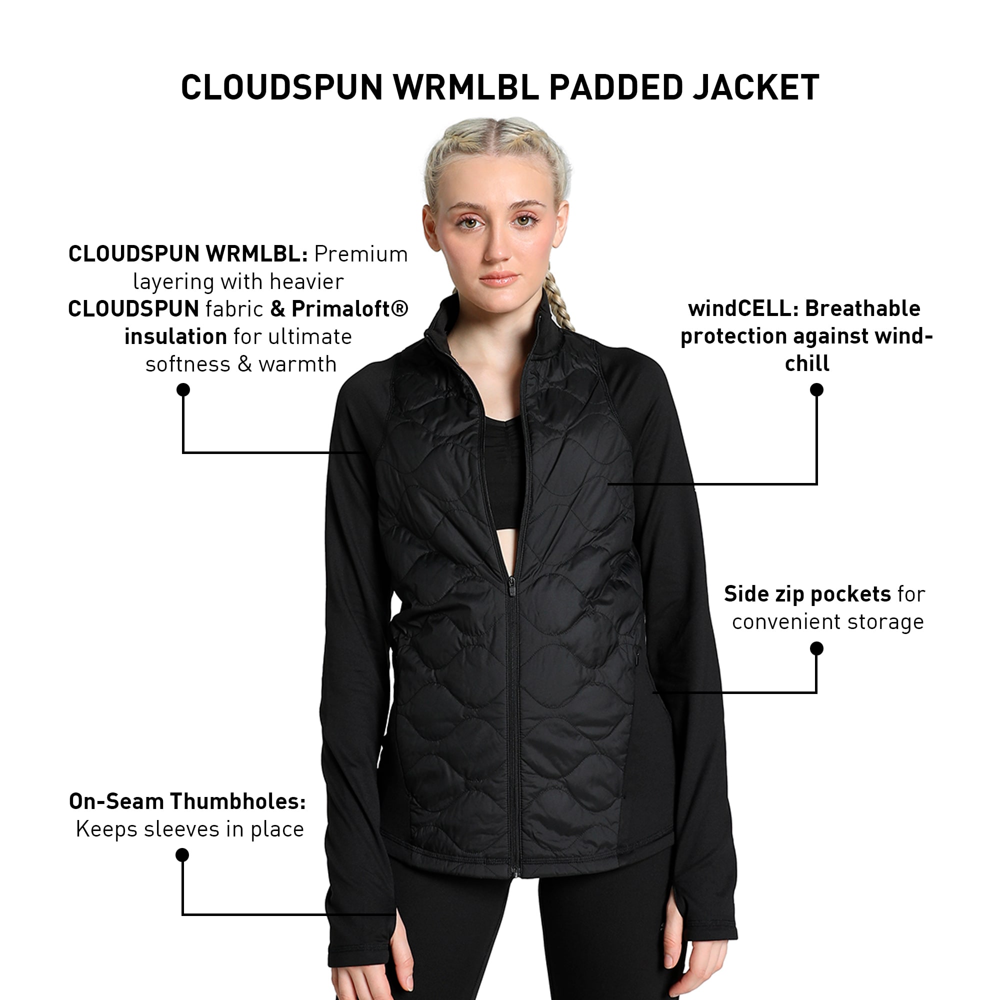CLOUDSPUN WRMLBL Women s Padded Running Jacket