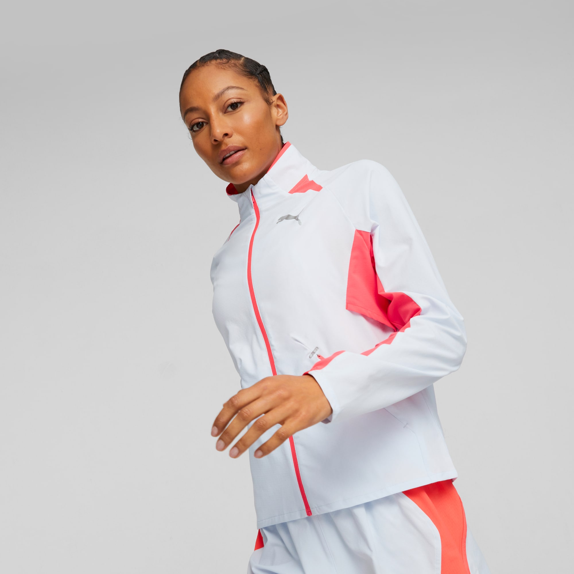 Puma track jacket hot sale white