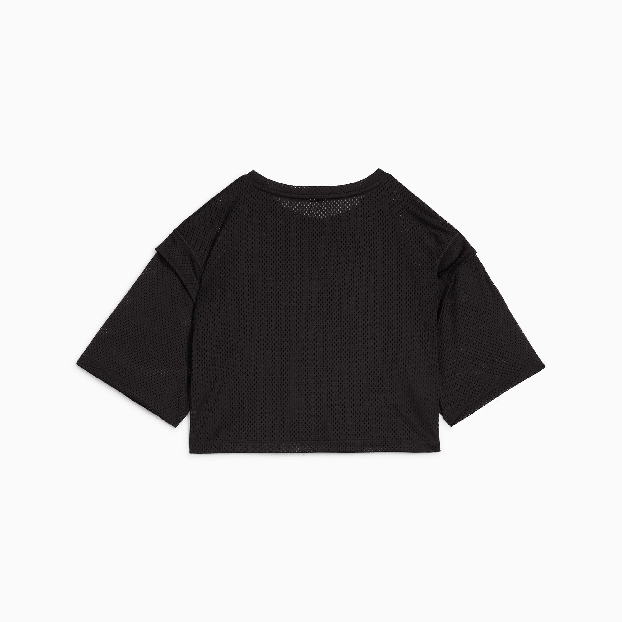 Mesh Long Sleeve Crop Top - Black - SHEFIT