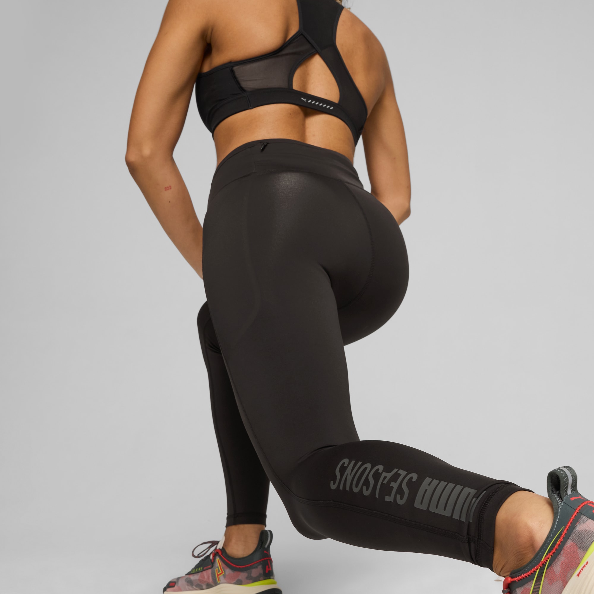 GYMSHARK Flex XS Women Sport Leggings Black Stretch Waistband Logo