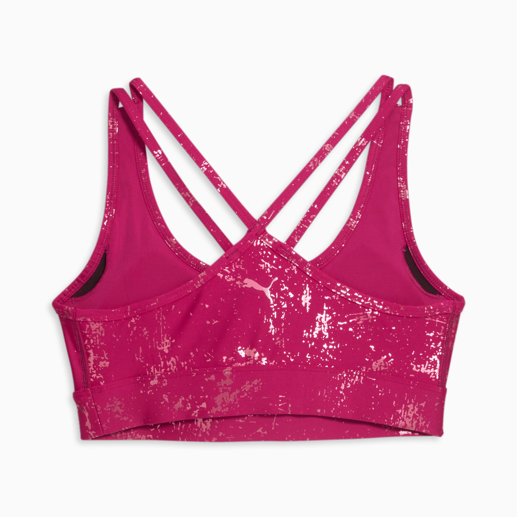 PUMA Women's Mid Impact Fit Bra, Sunset Pink, Small at  Women's  Clothing store