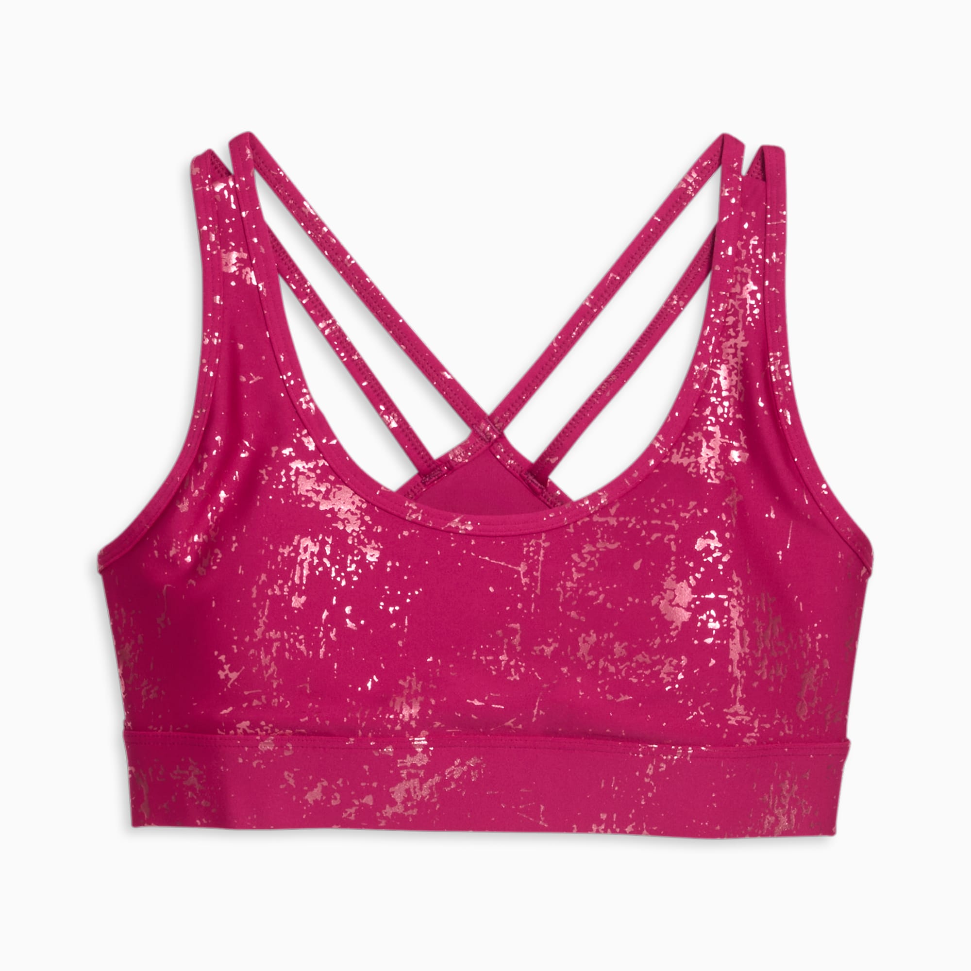 Recycled yoga studio foundation sports bra, powder pink, Puma