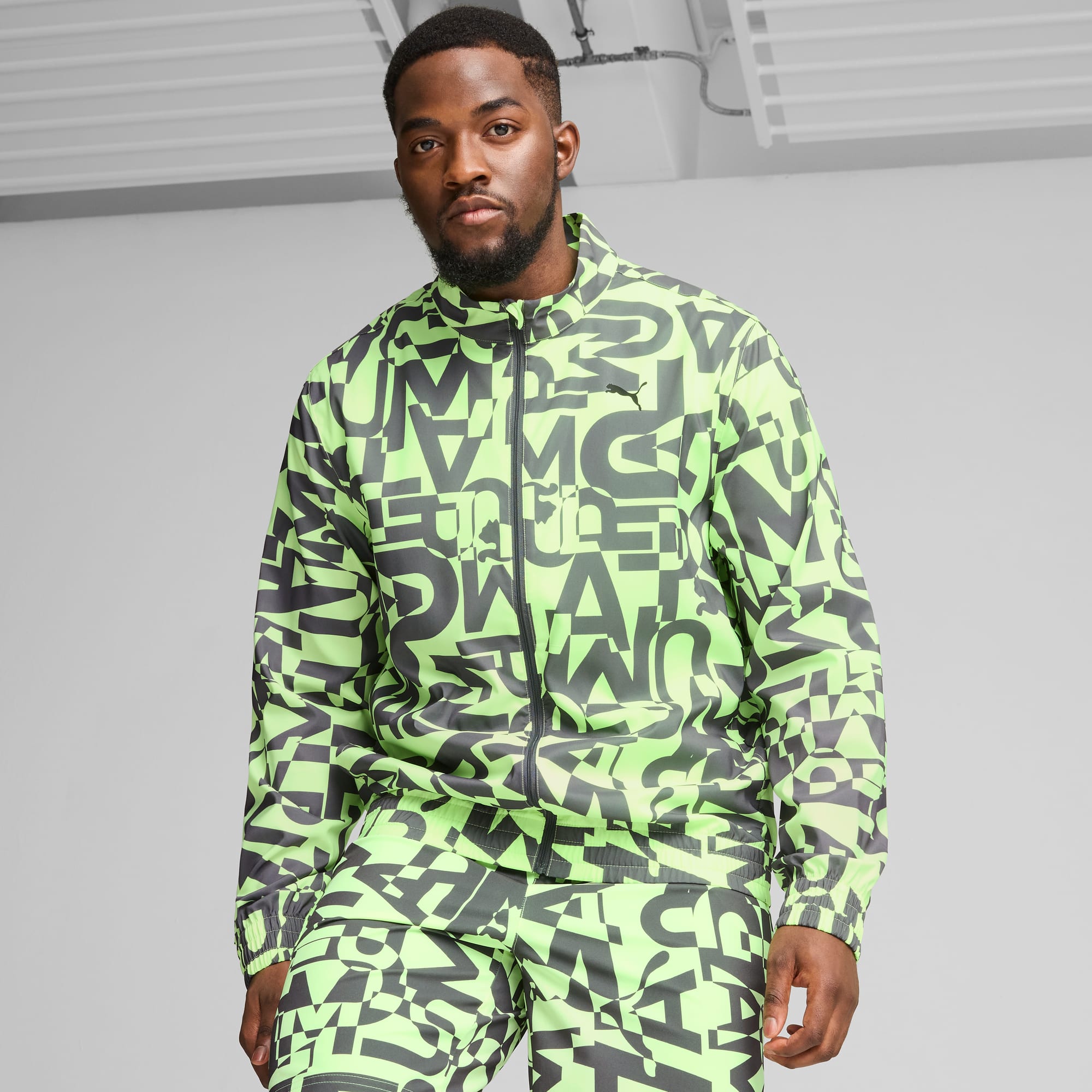 Puma green jacket deals