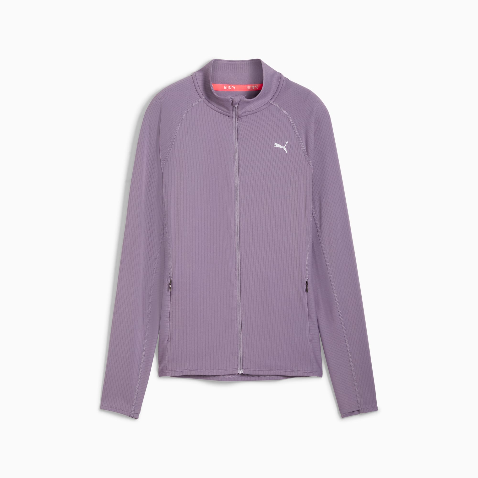 PUMA Run For Her Ribbed Full Zip Women s Pale Plum Size XL Jacket