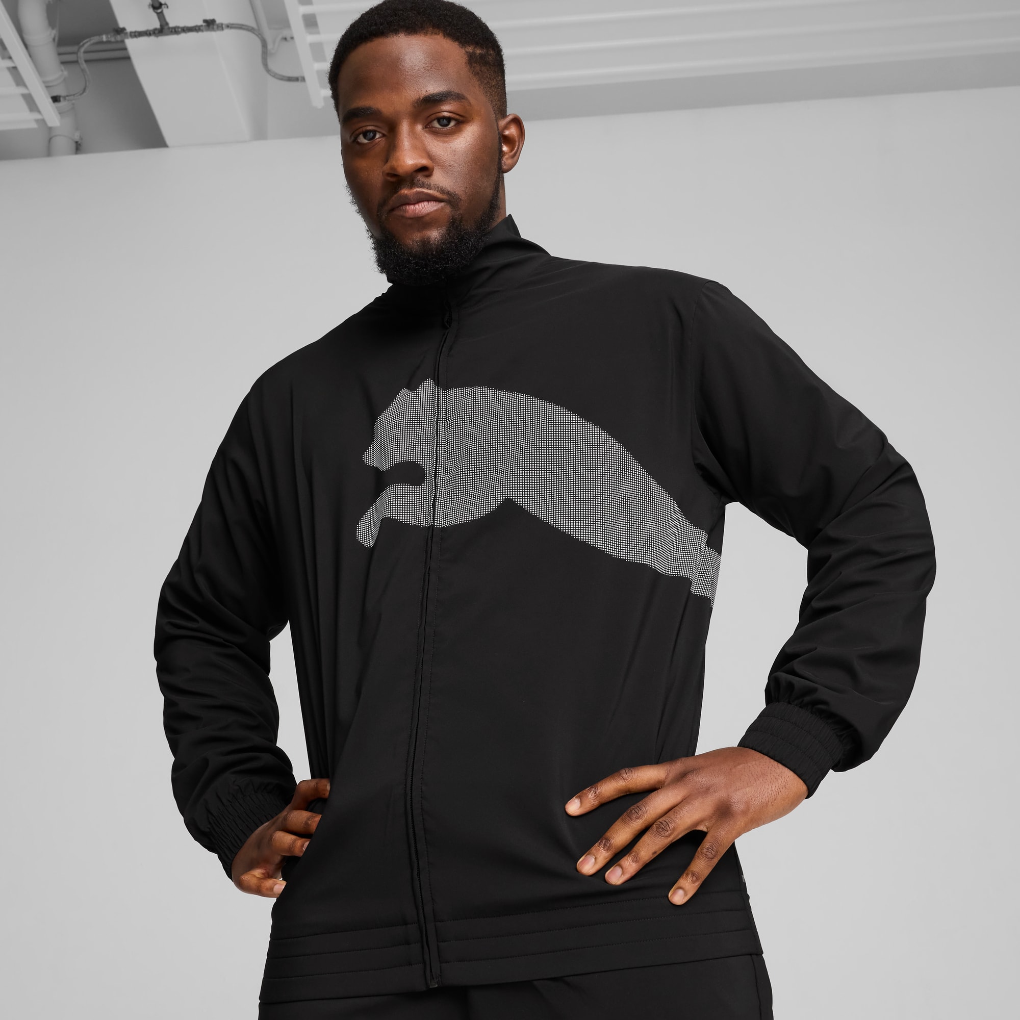 Puma black jacket mens top