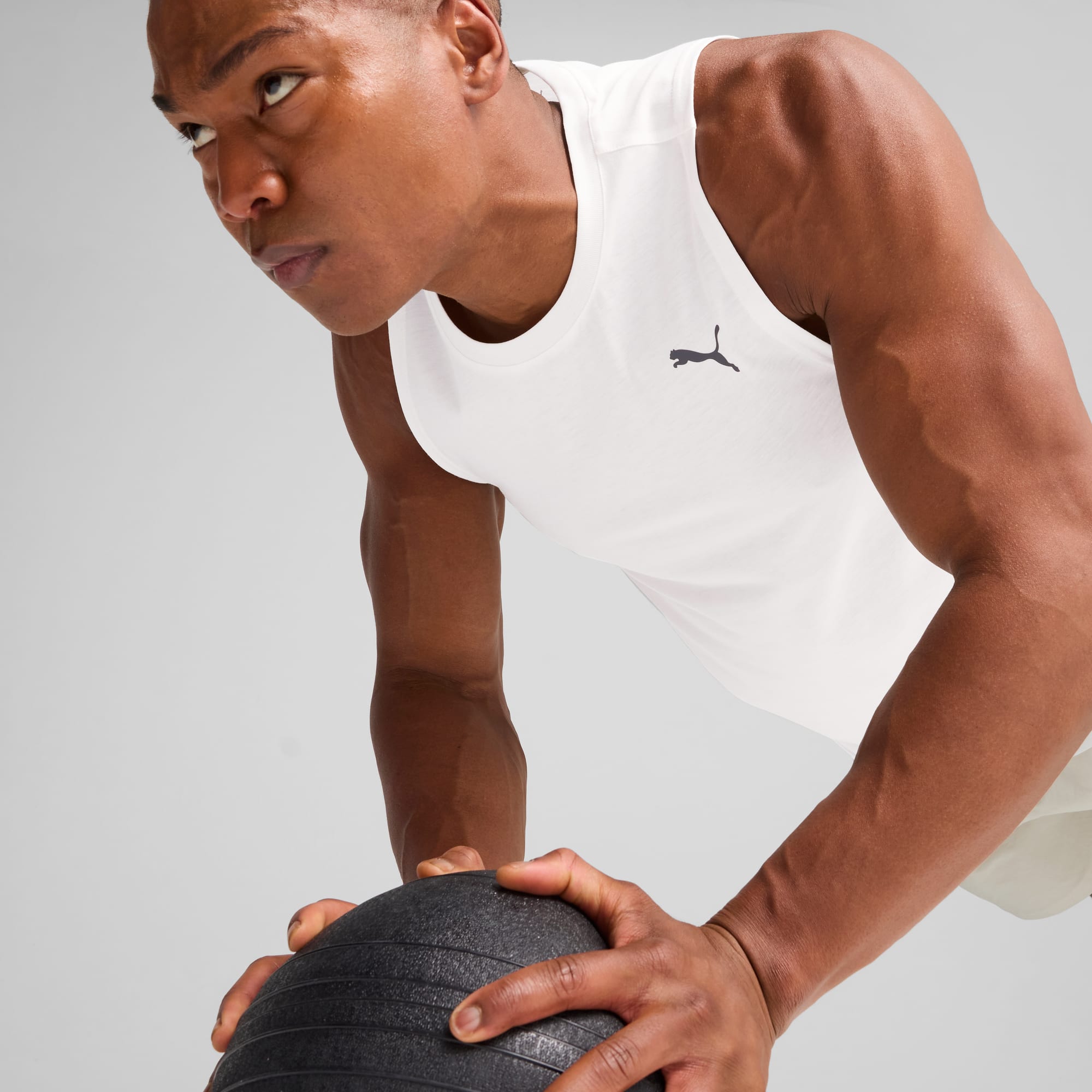 TAD TECH Triblend Sleevless Tank Men, PUMA White, large