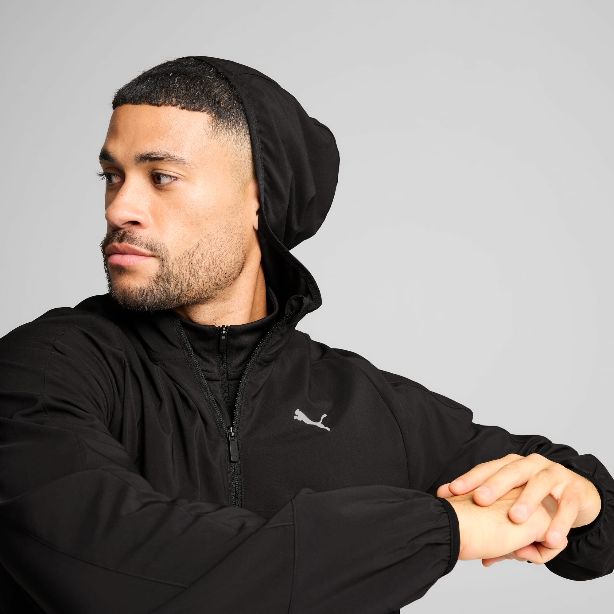 PUMA ブラック ジップアップジャケット PUMA 「PUMA」 ジップアップブルゾン M ブラック レディース