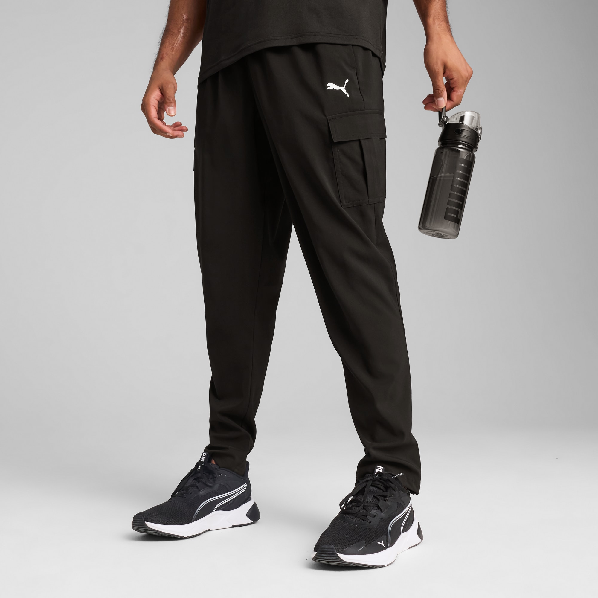 TAD TECH Gewebte Cargohose Herren, PUMA Black, large