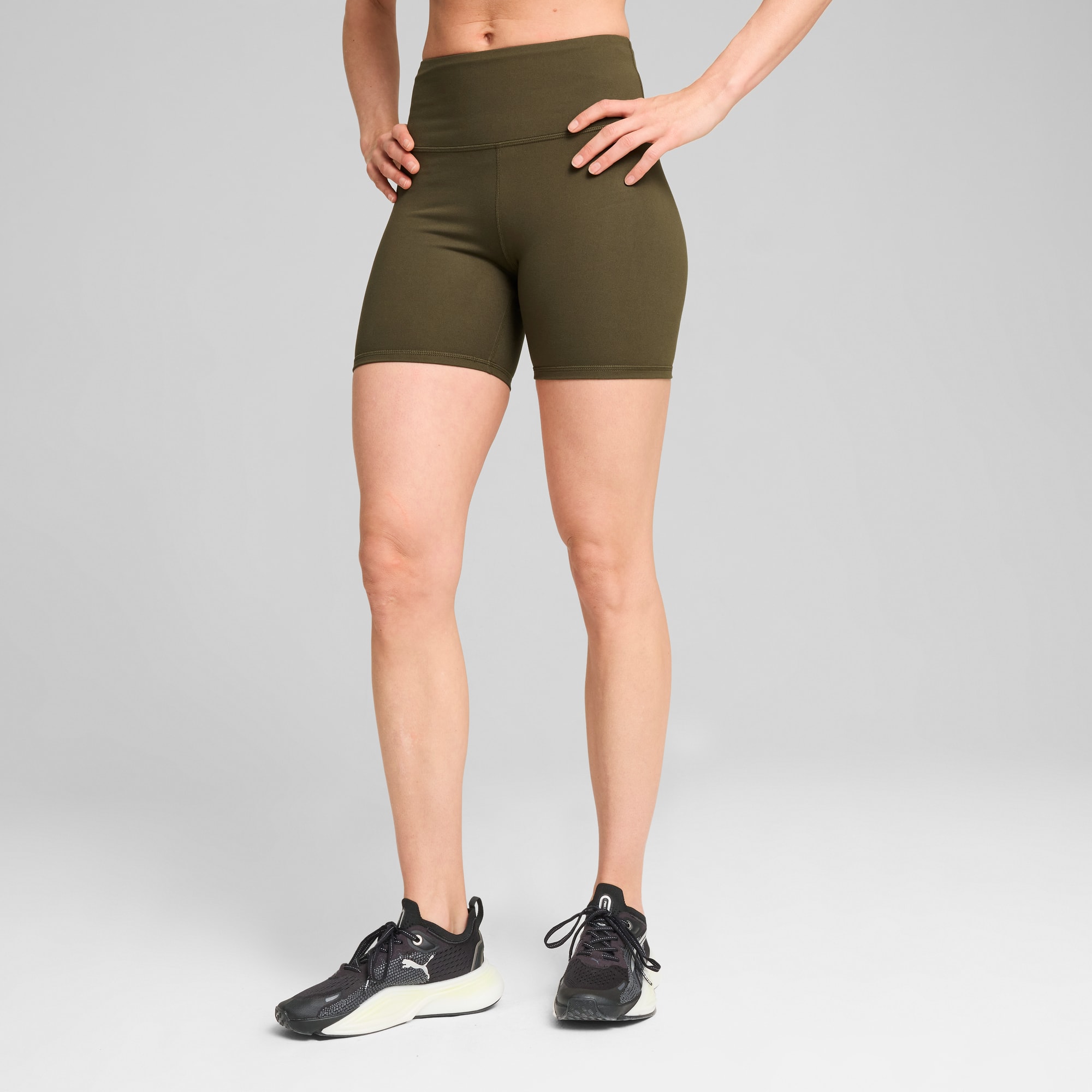 TRAIN High Waist 5" Tight Shorts Women, Dark Loden, large