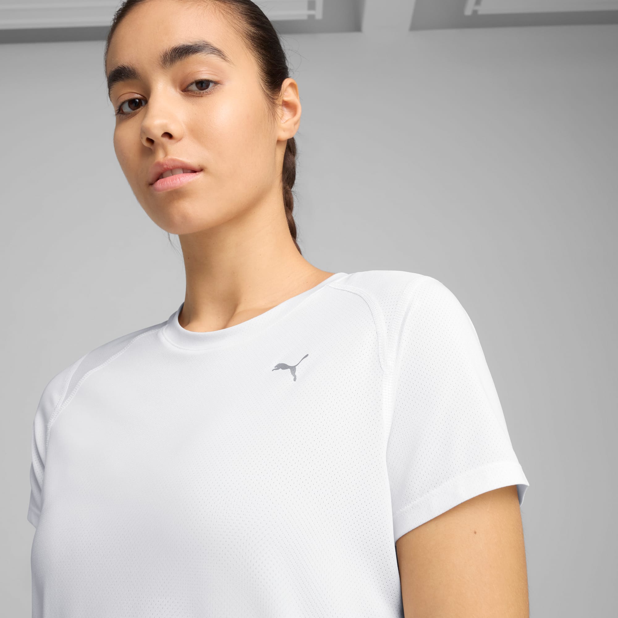 PUMA RUN Mesh Tee Women, PUMA White, large-IDN