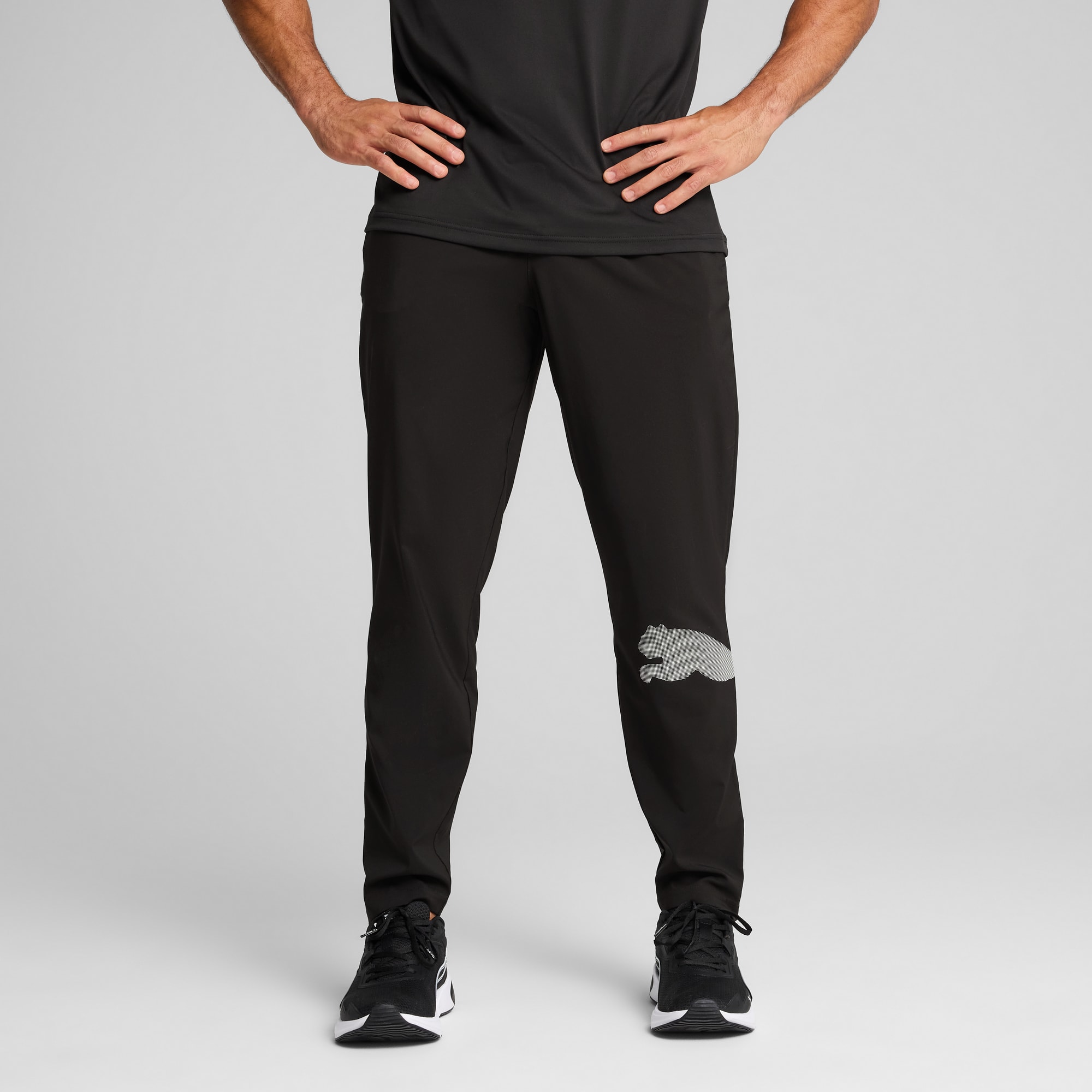 Train All Day Big Logo Woven Pants Men, PUMA Black, large