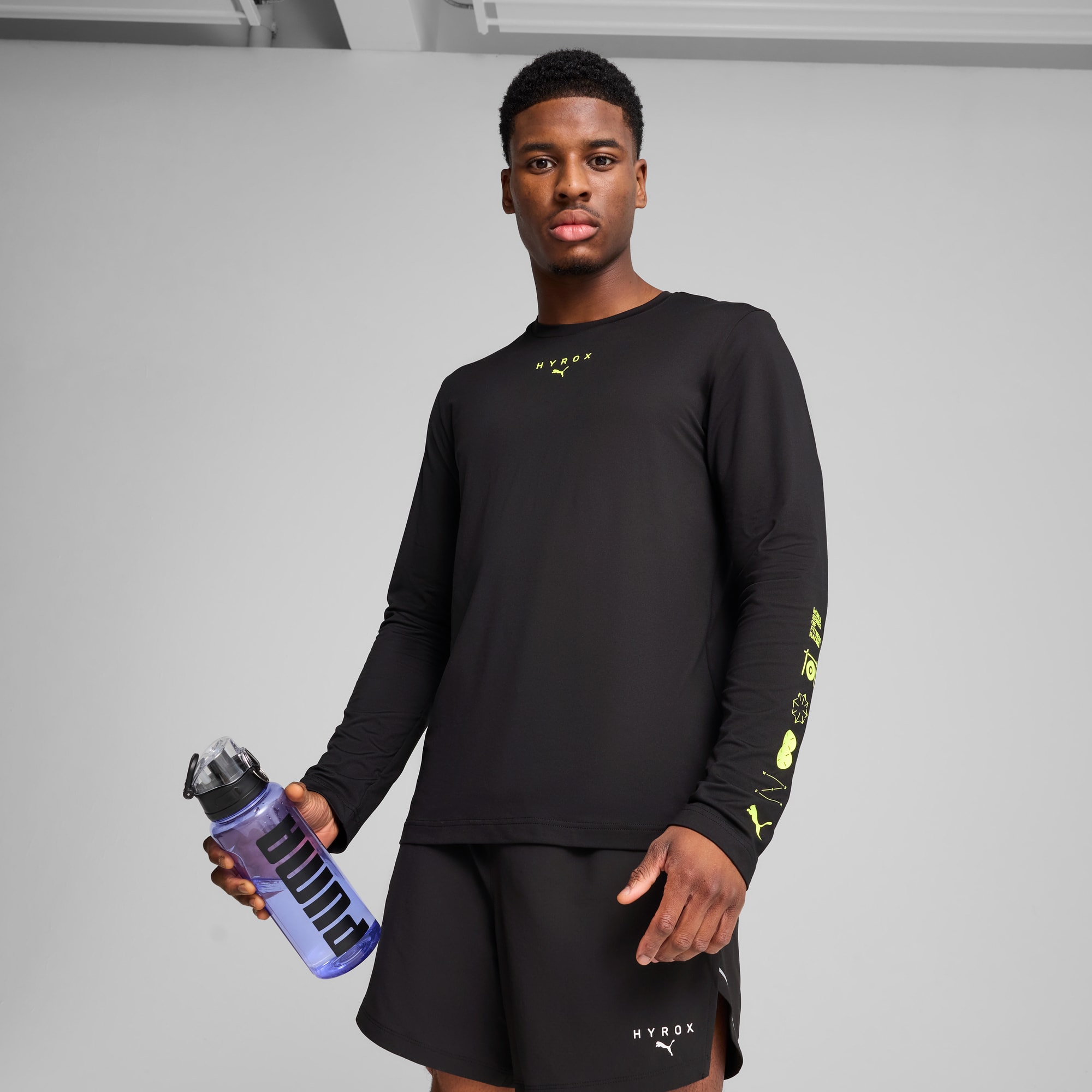PUMA x HYROX CLOUDSPUN Long-Sleeve Tee Men, PUMA Black, large