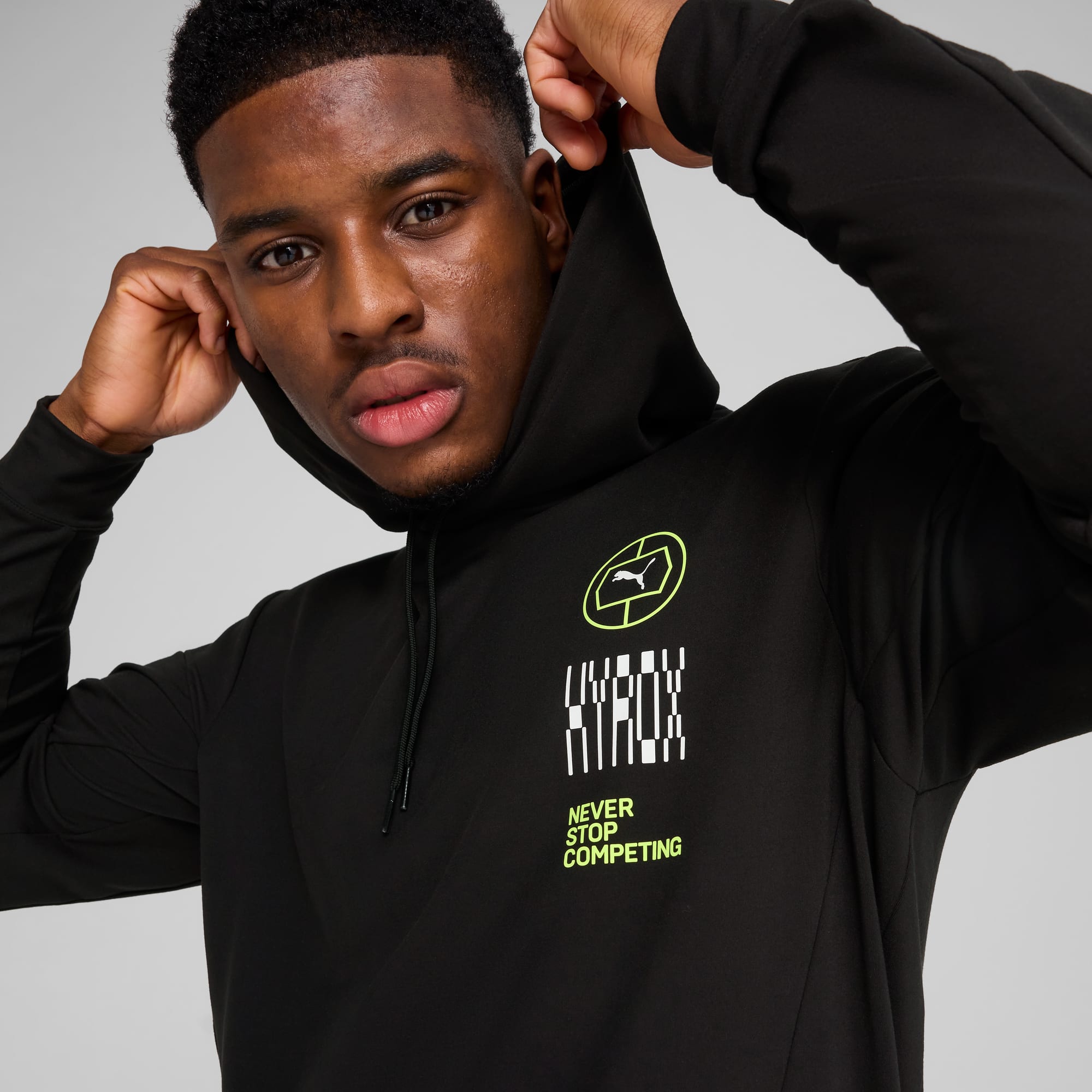 PUMA x HYROX CLOUDSPUN Hoodie Men, PUMA Black, large
