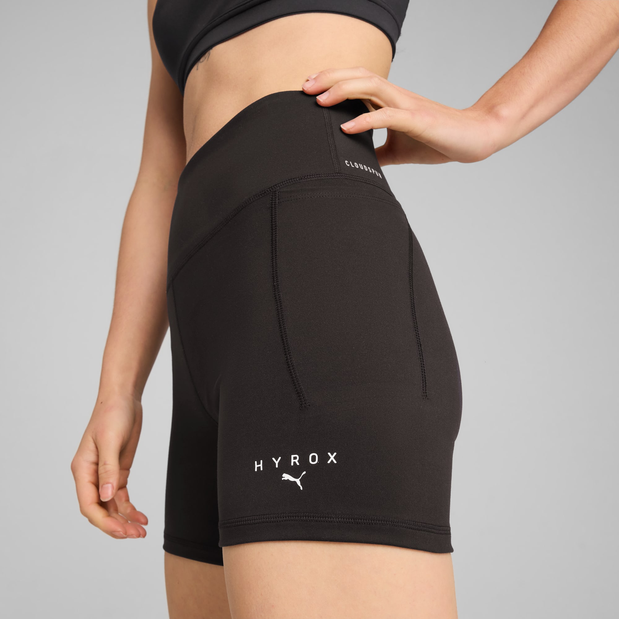 PUMA x HYROX CLOUDSPUN 3" Radlerhose Damen, PUMA Black, large