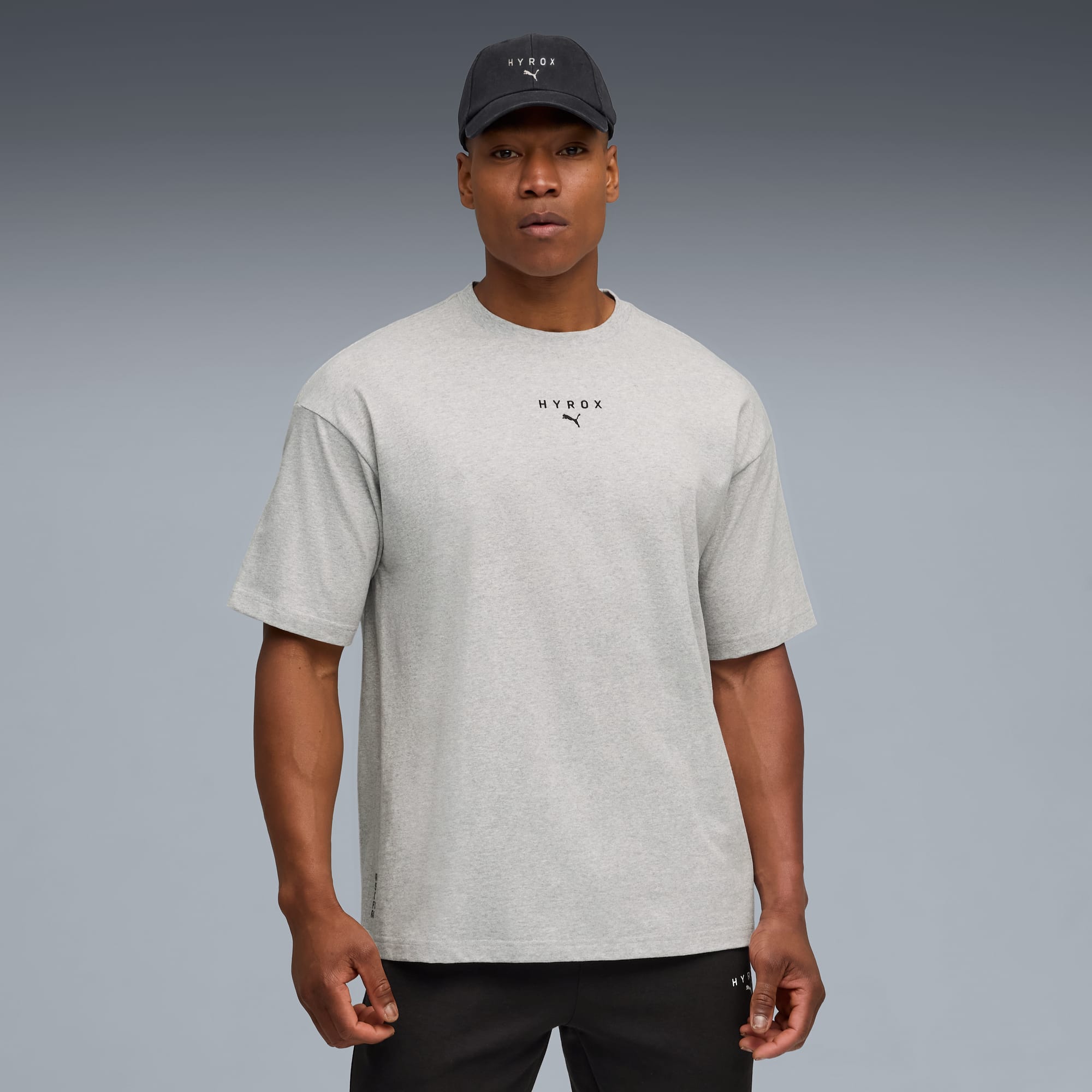 PUMA x HYROX Lifestyle Tee Men, Light Gray Heather, large