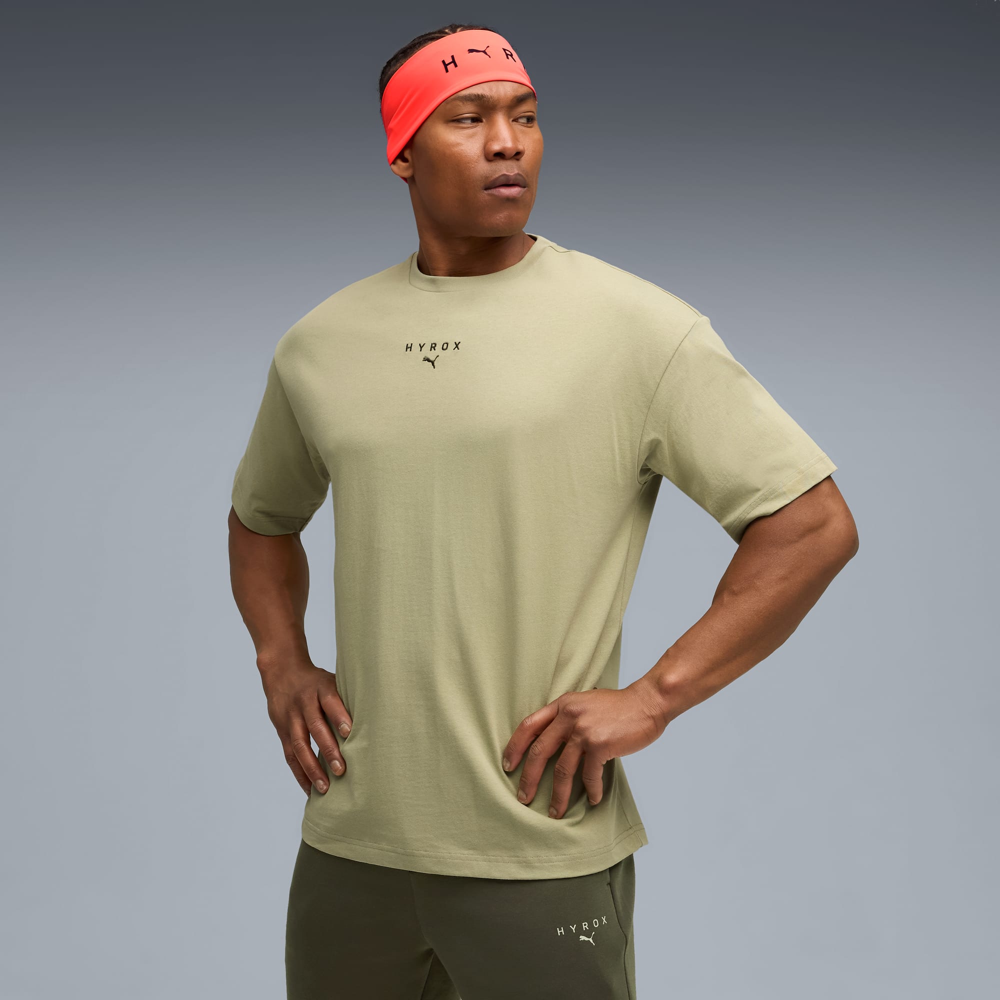 PUMA x HYROX Lifestyle Tee Men, Lux Army, large
