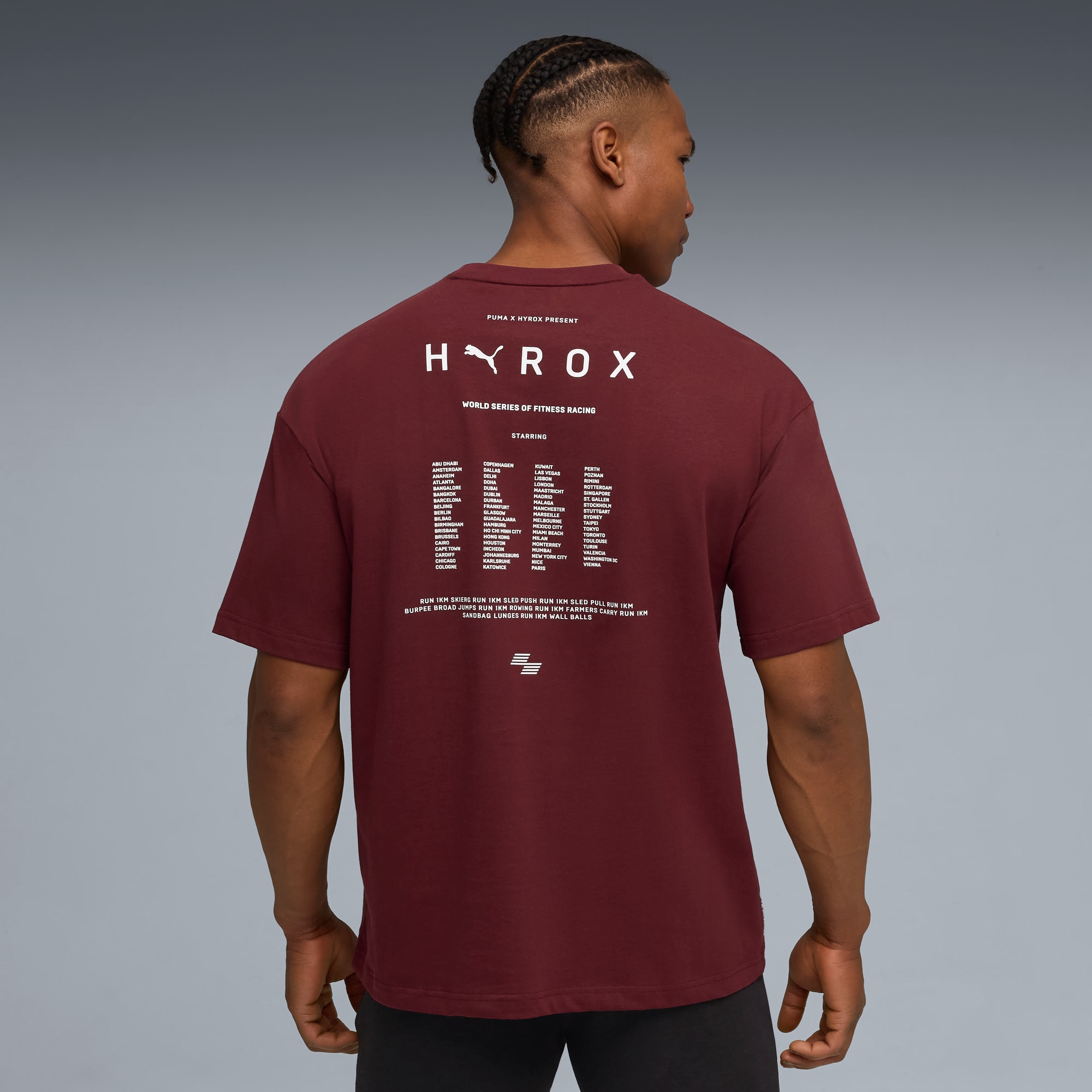 PUMA x HYROX Lifestyle Tee Men, Ruby Shimmer, large
