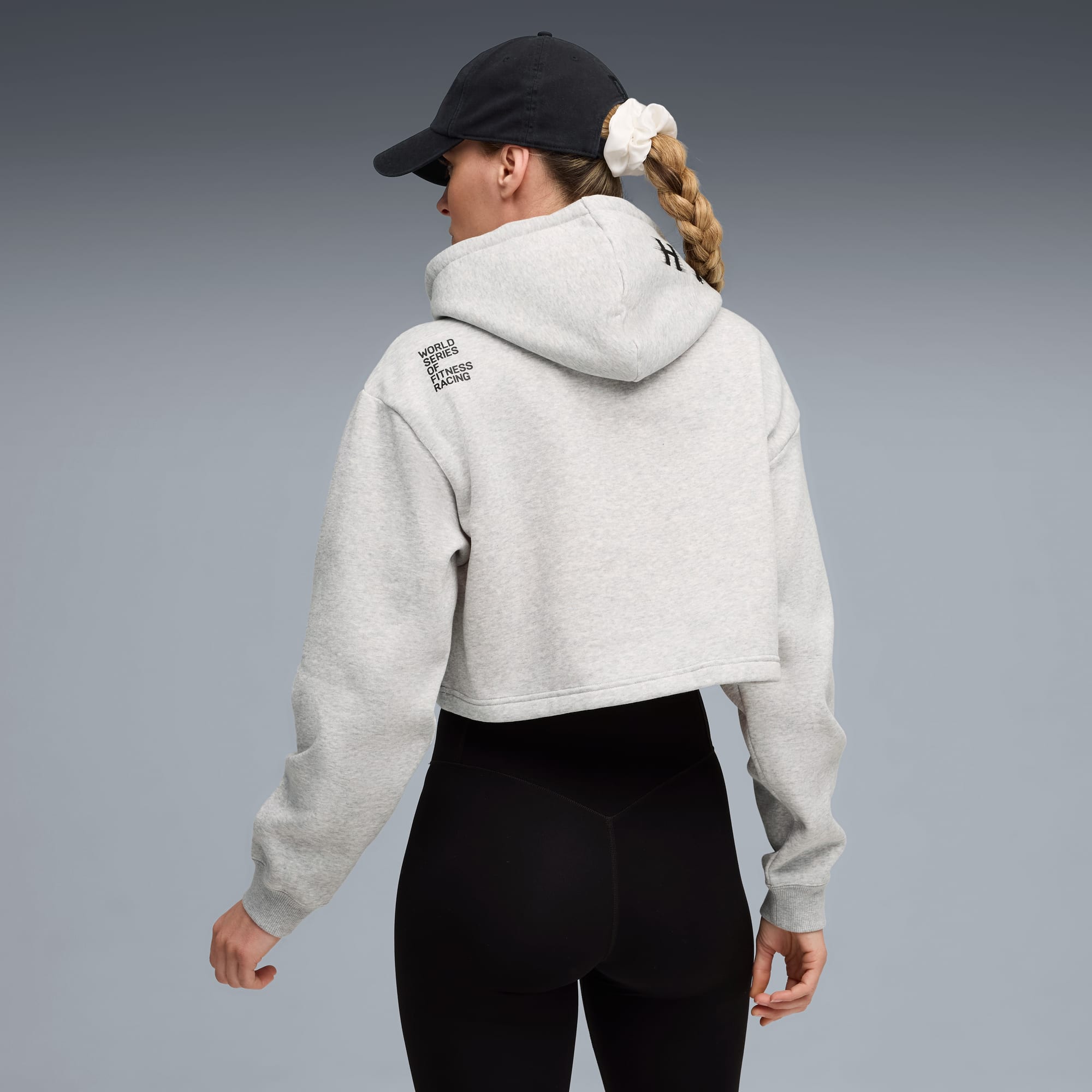 Felpa con cappuccio PUMA x HYROX Heavyweight da donna, Light Gray Heather, large