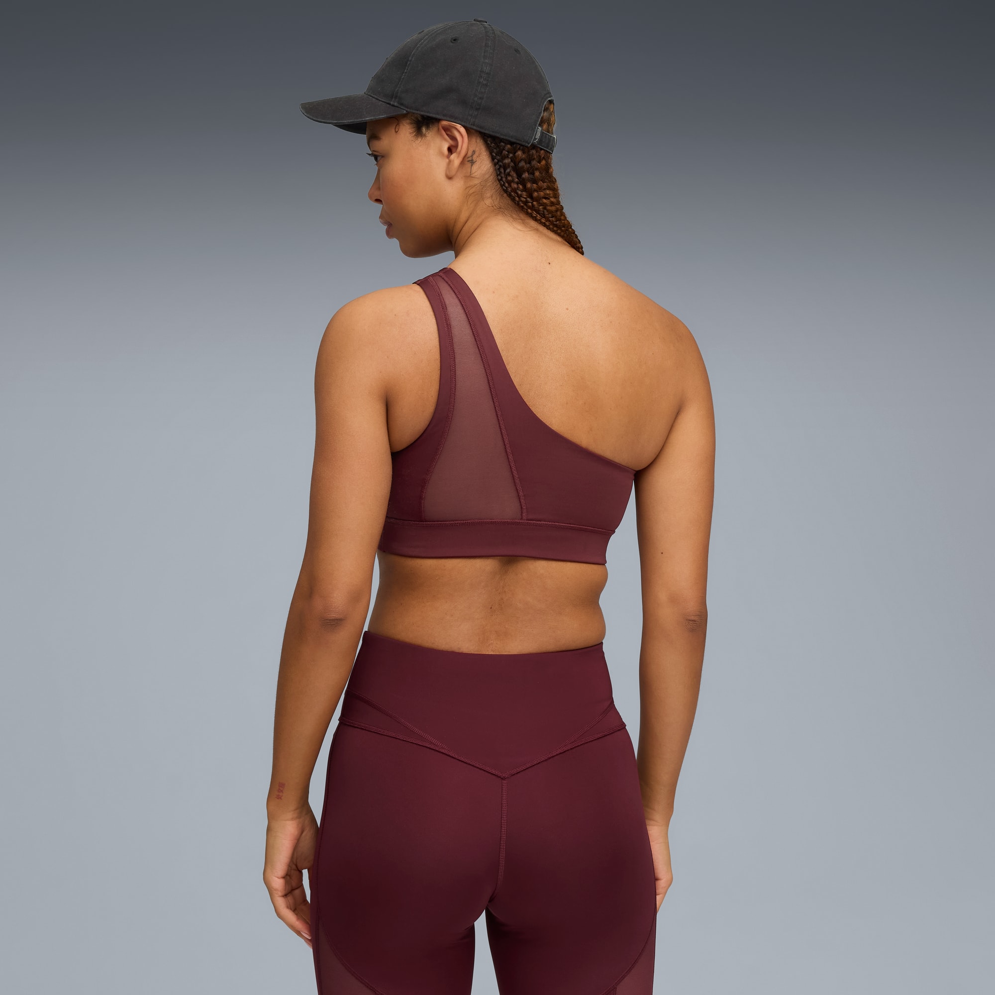 PUMA SHAPE Asymmetrischer BH Damen, Ruby Shimmer, large