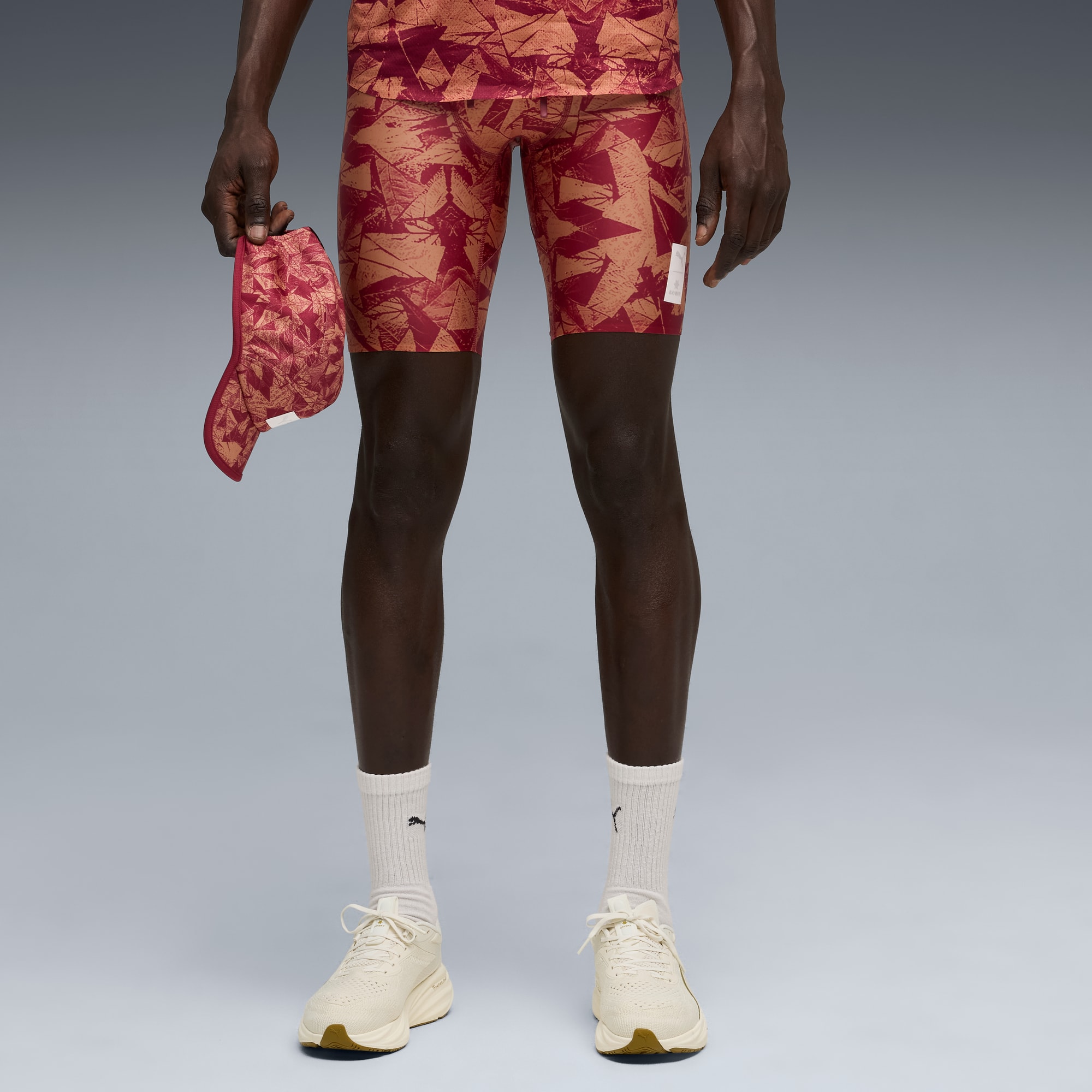 PUMA x SAYSKY korte legging voor heren, Team Regal Red-AOP, large