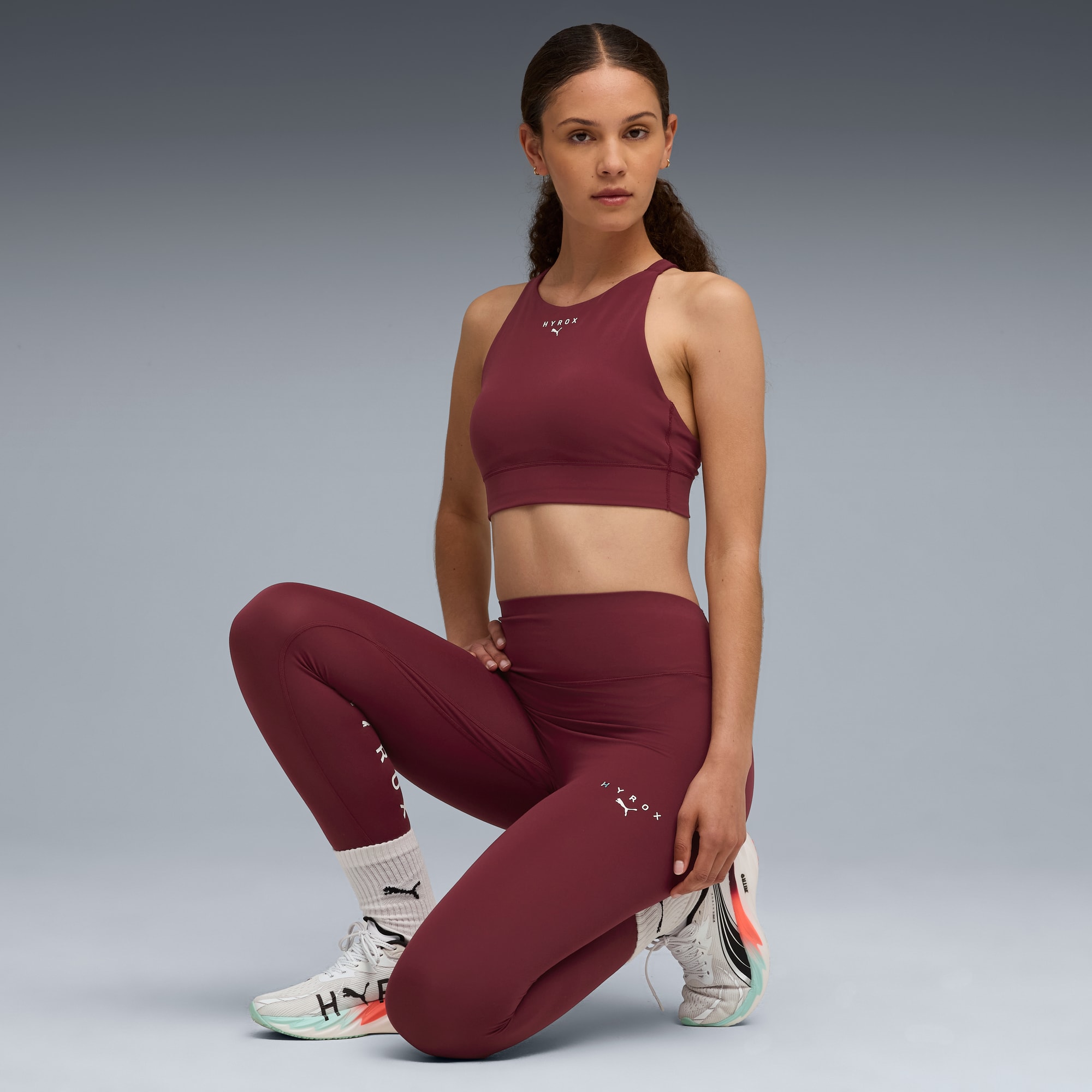 Terafit ピンク フィットネスアクセサリー プーマ PUMA レディース フィットネス レギンス FAVORITE AOP
