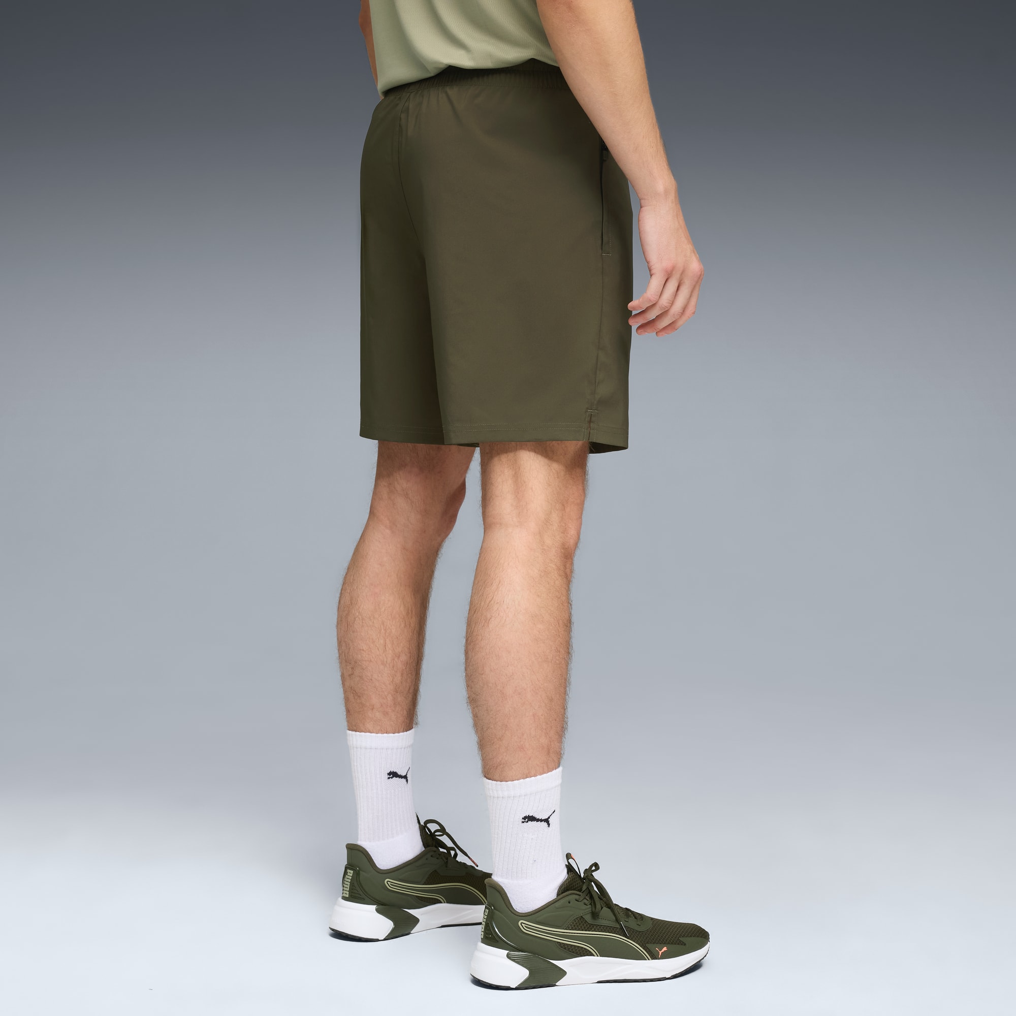 Short tissé 18 cm TRAIN ALL DAY Foundations Homme, Dark Olive, large