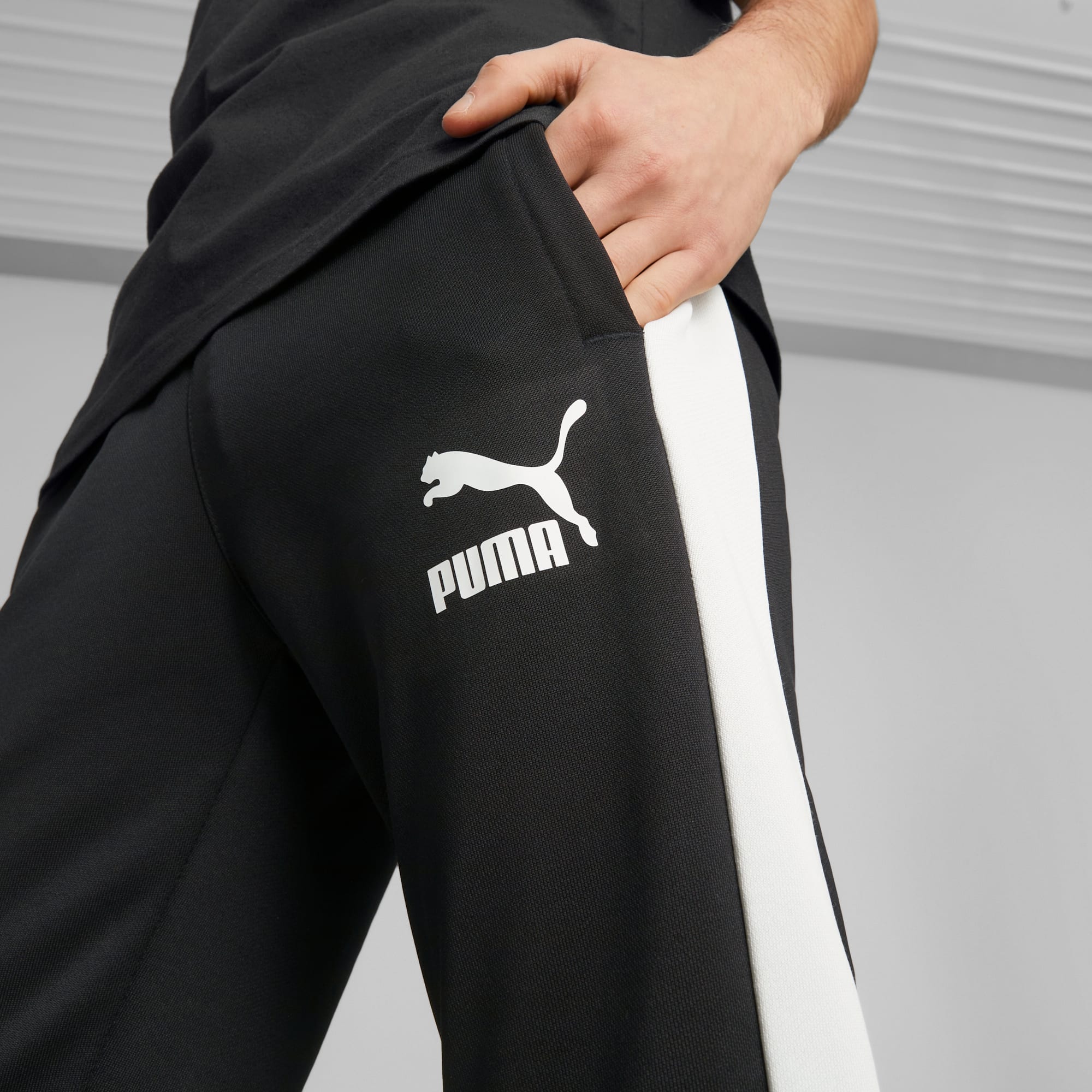 Puma Mens Medium Iconic T7 Track Pants Joggers Black New 530099 98