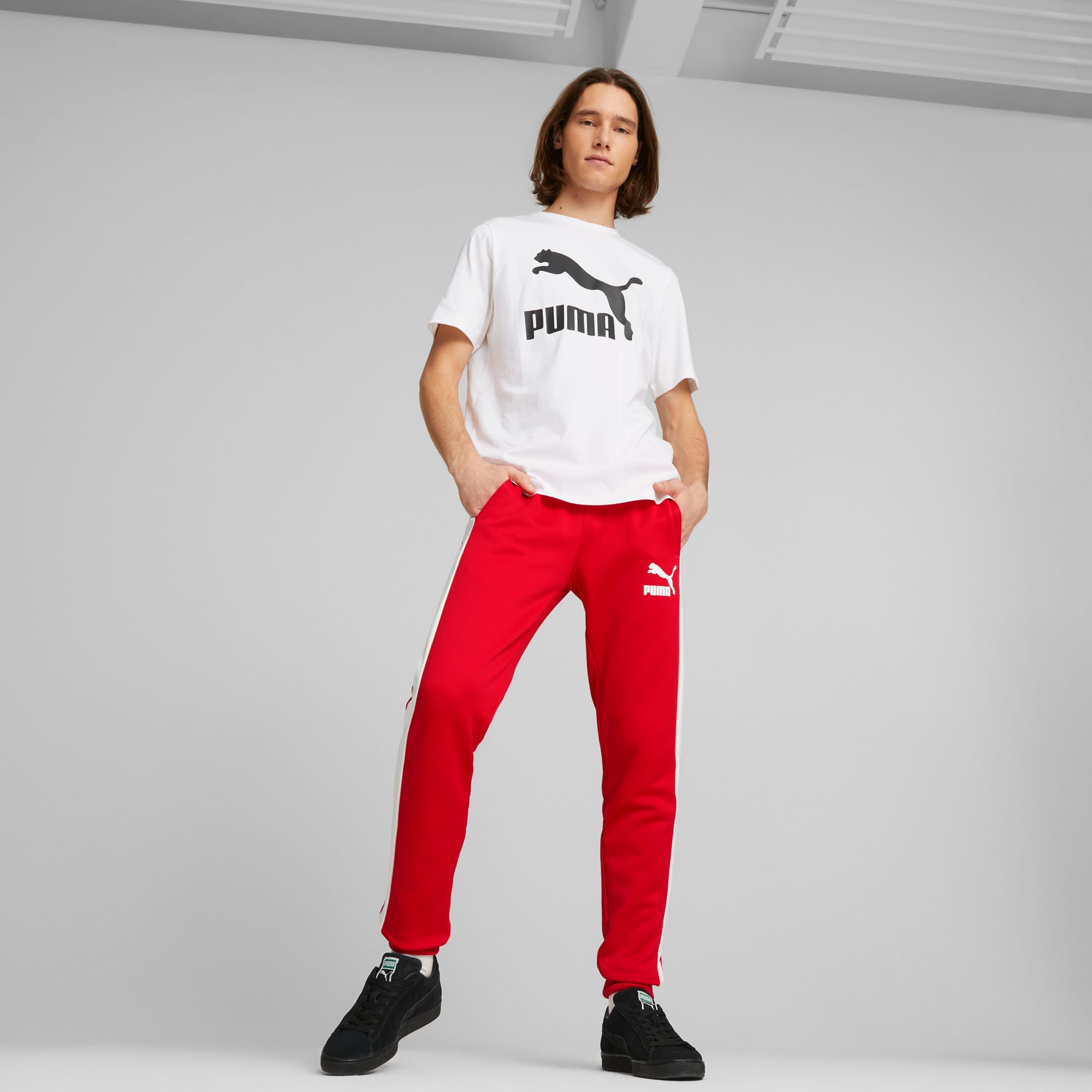 Puma archive t7 track pants red new arrivals
