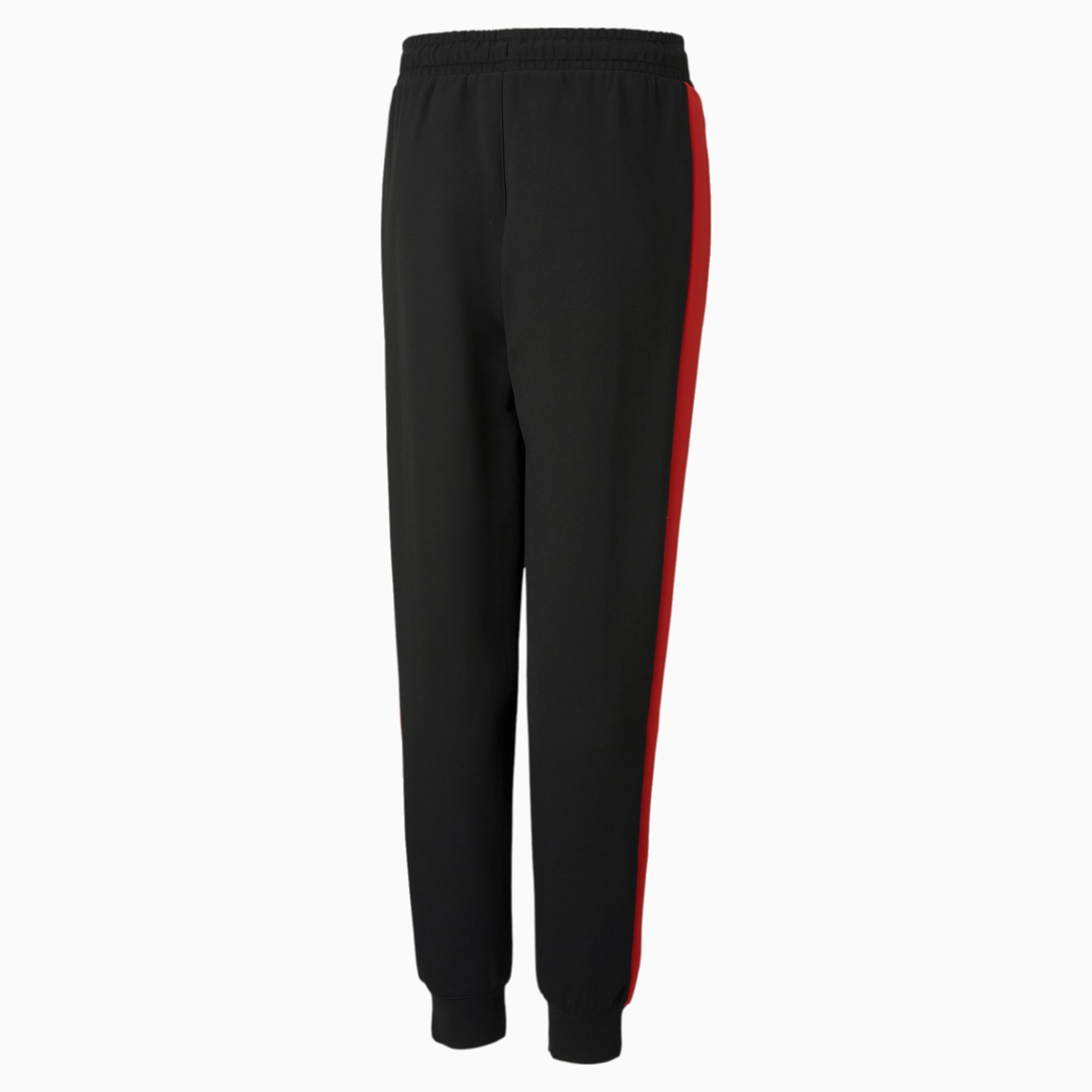 Iconic T7 Track Pants Youth, Puma Black-High Risk Red, large