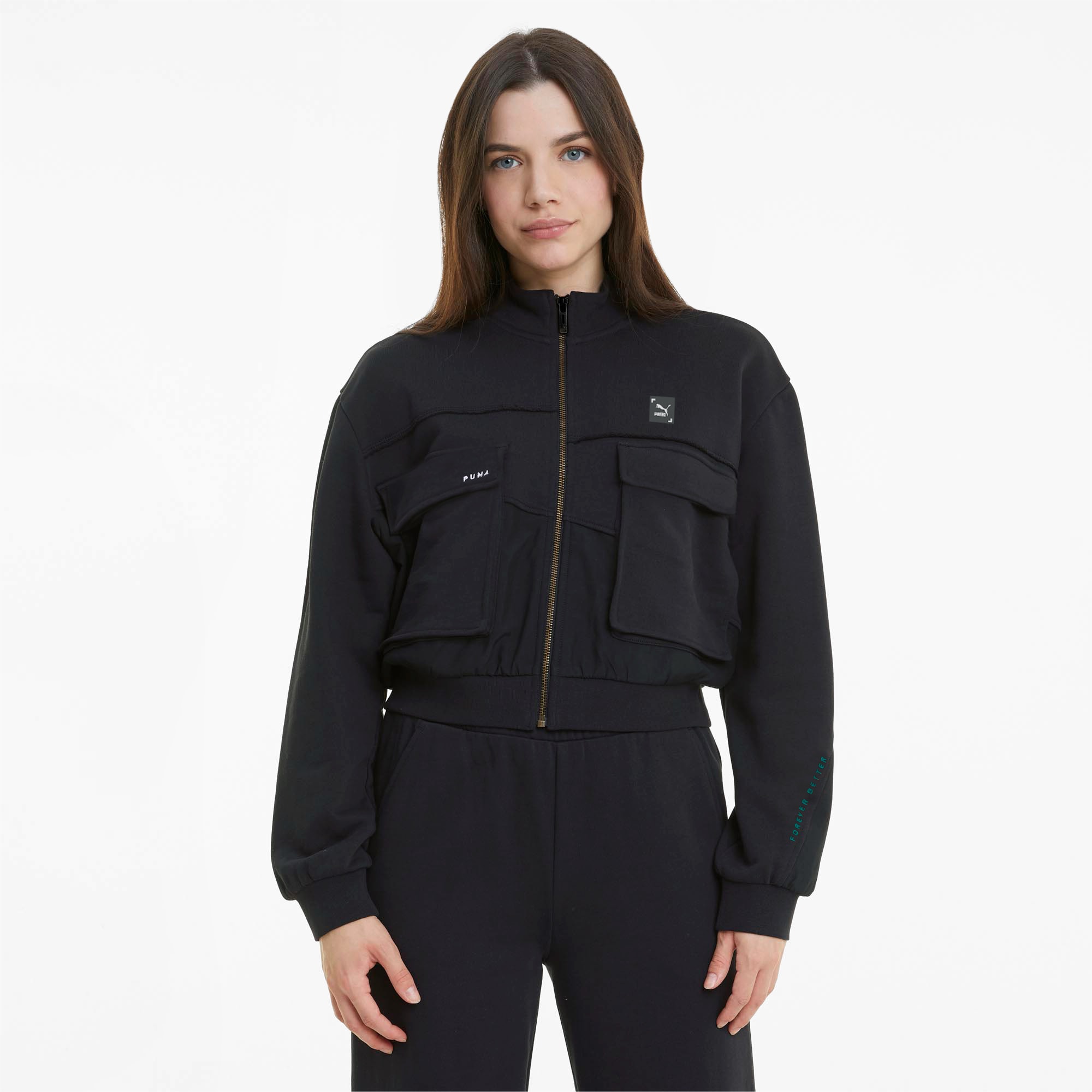 Puma cropped best sale jacket