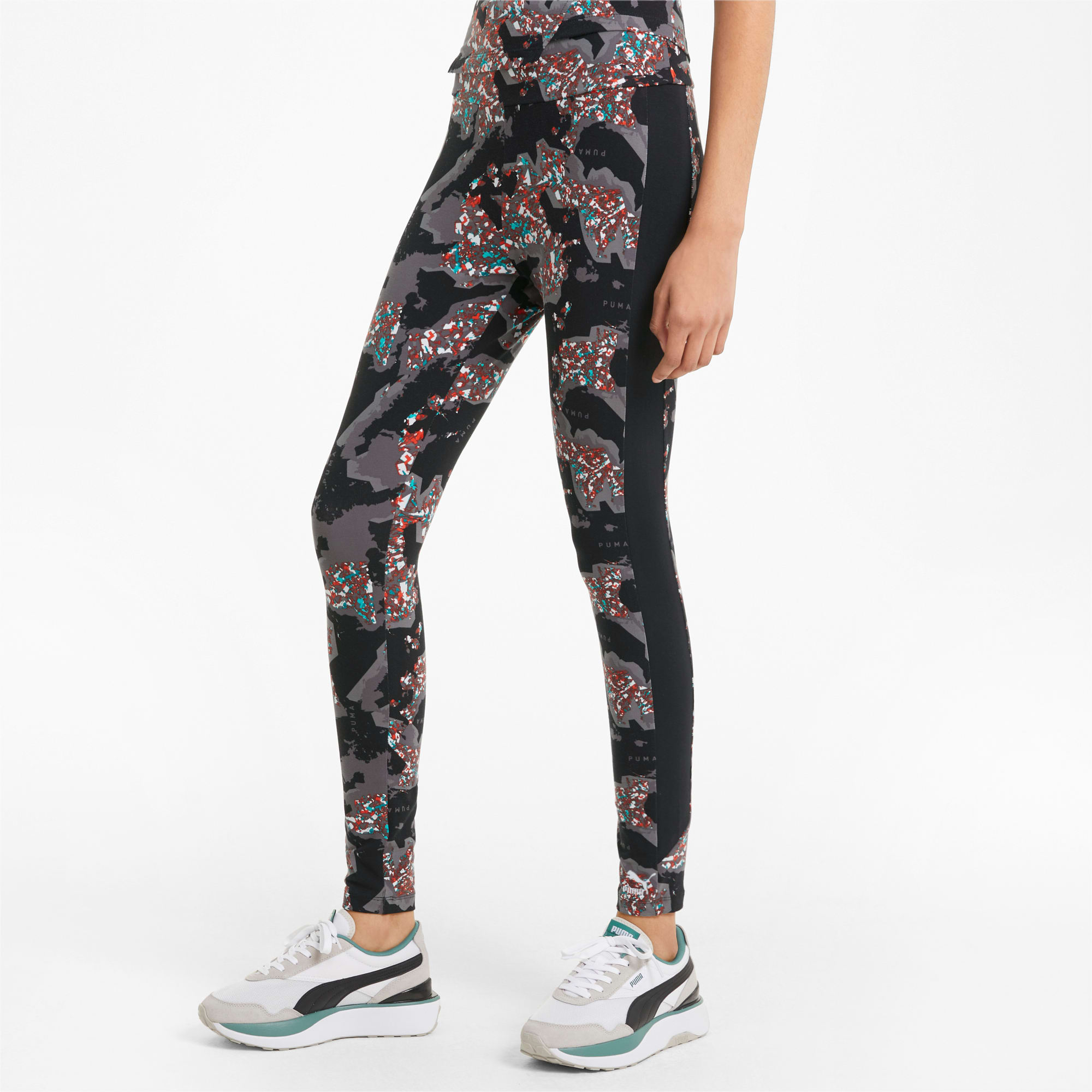 Puma Womens Amplified All Over Print Leggings 581225-01Black & White- Szs S  or M