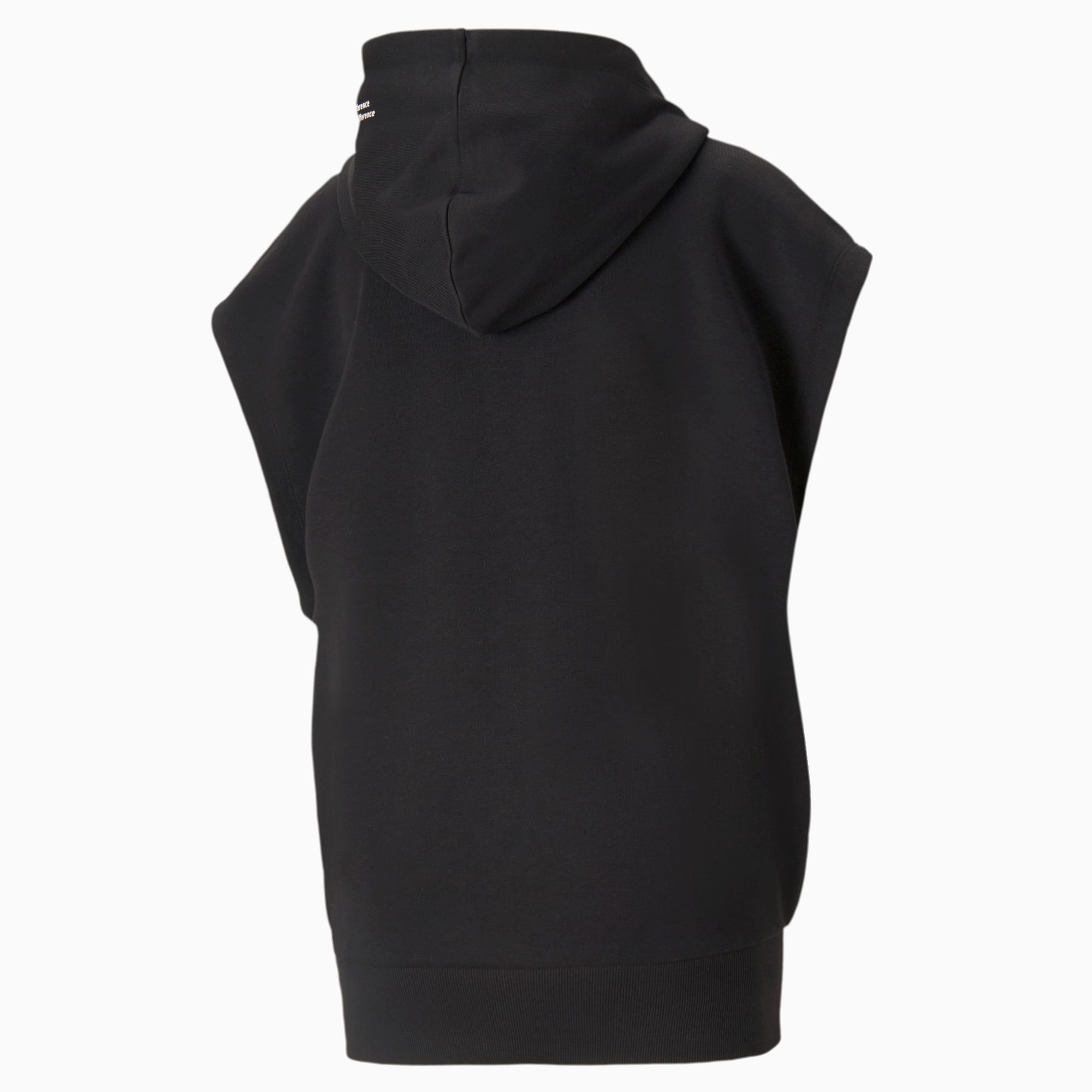 Black sleeveless hoodie women's discount