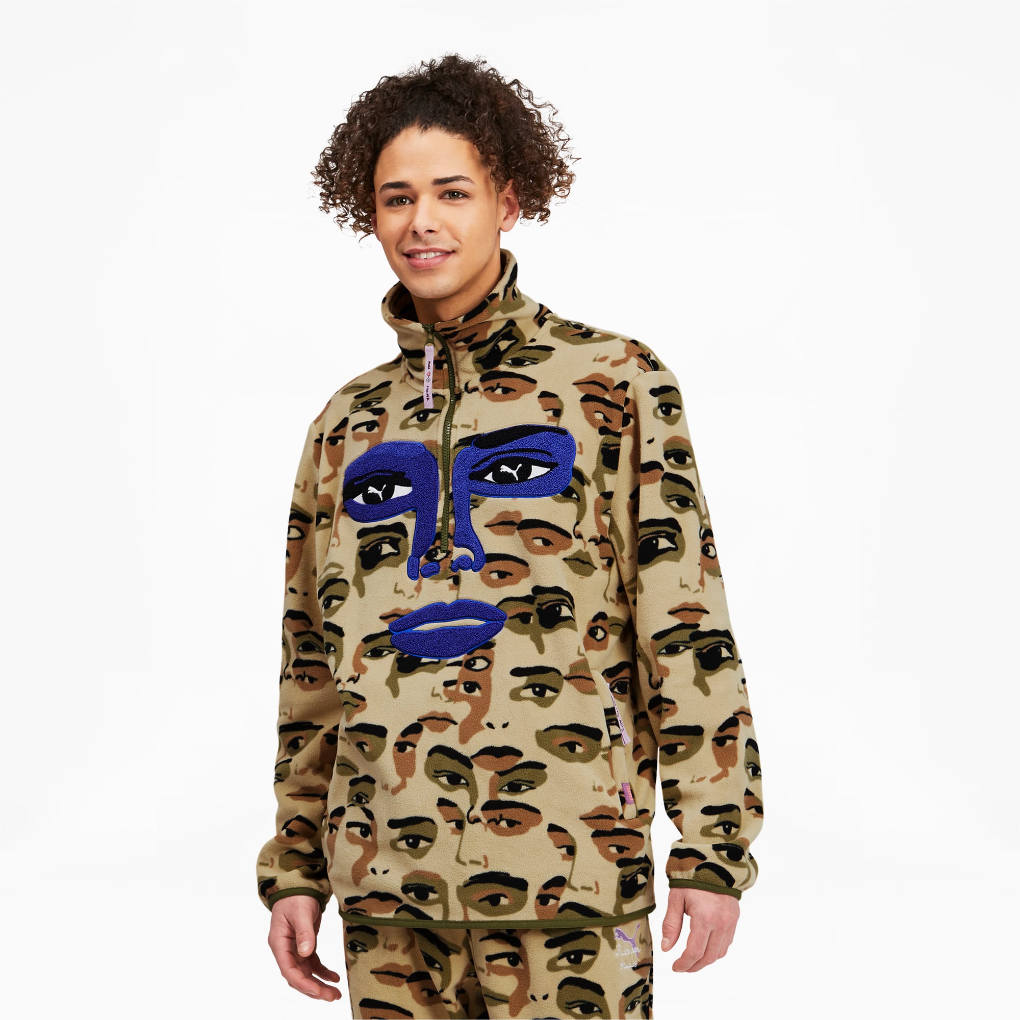 流行り の ブランド  KIDSUPER x PUMA STUDIOS AOP Zip Half- Fleece Men's 香水(ユニセックス)