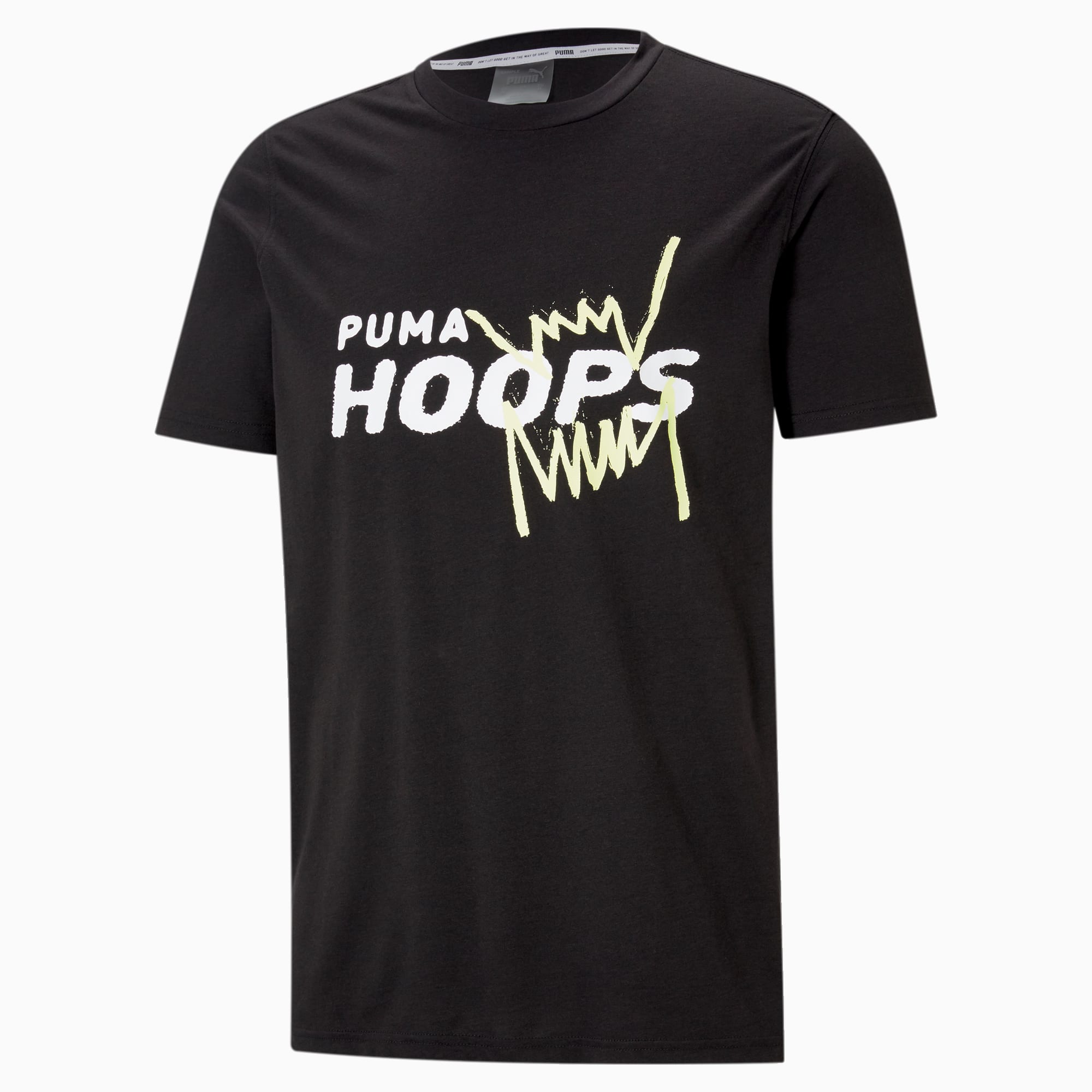 Back P Short Sleeve Men's Basketball Tee, Puma Black, large-SEA