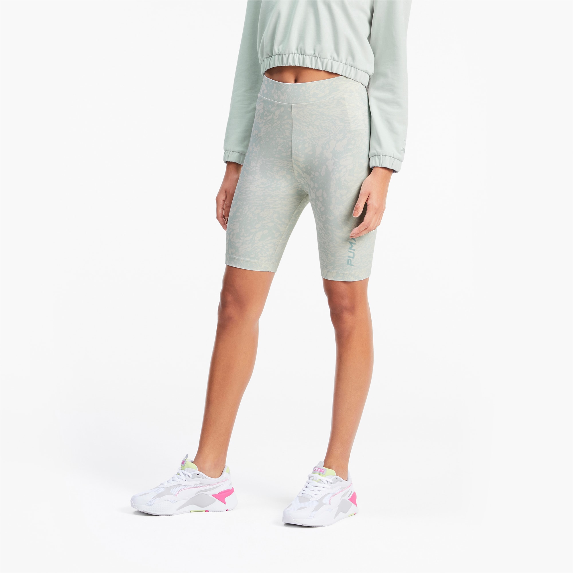 women grey biker shorts