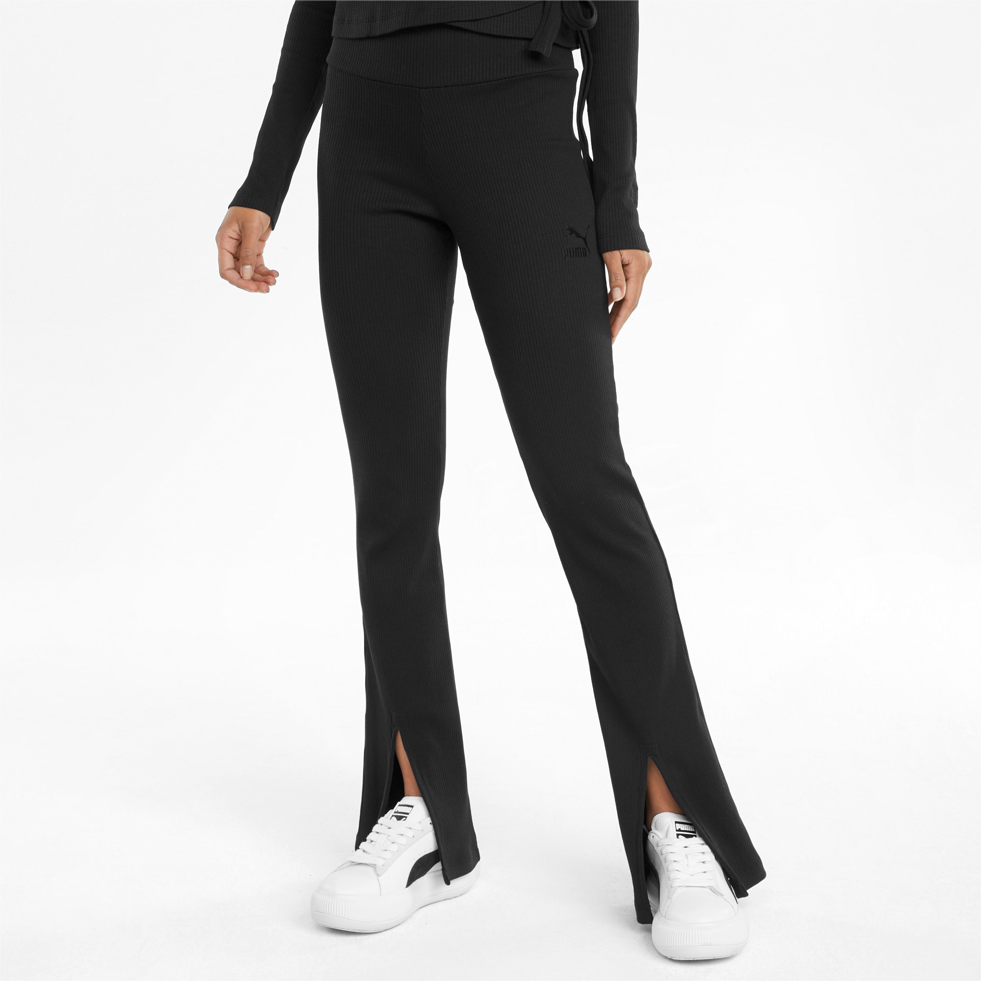 Classics Ribbed Women's Slit Pants, PUMA Track Jackets