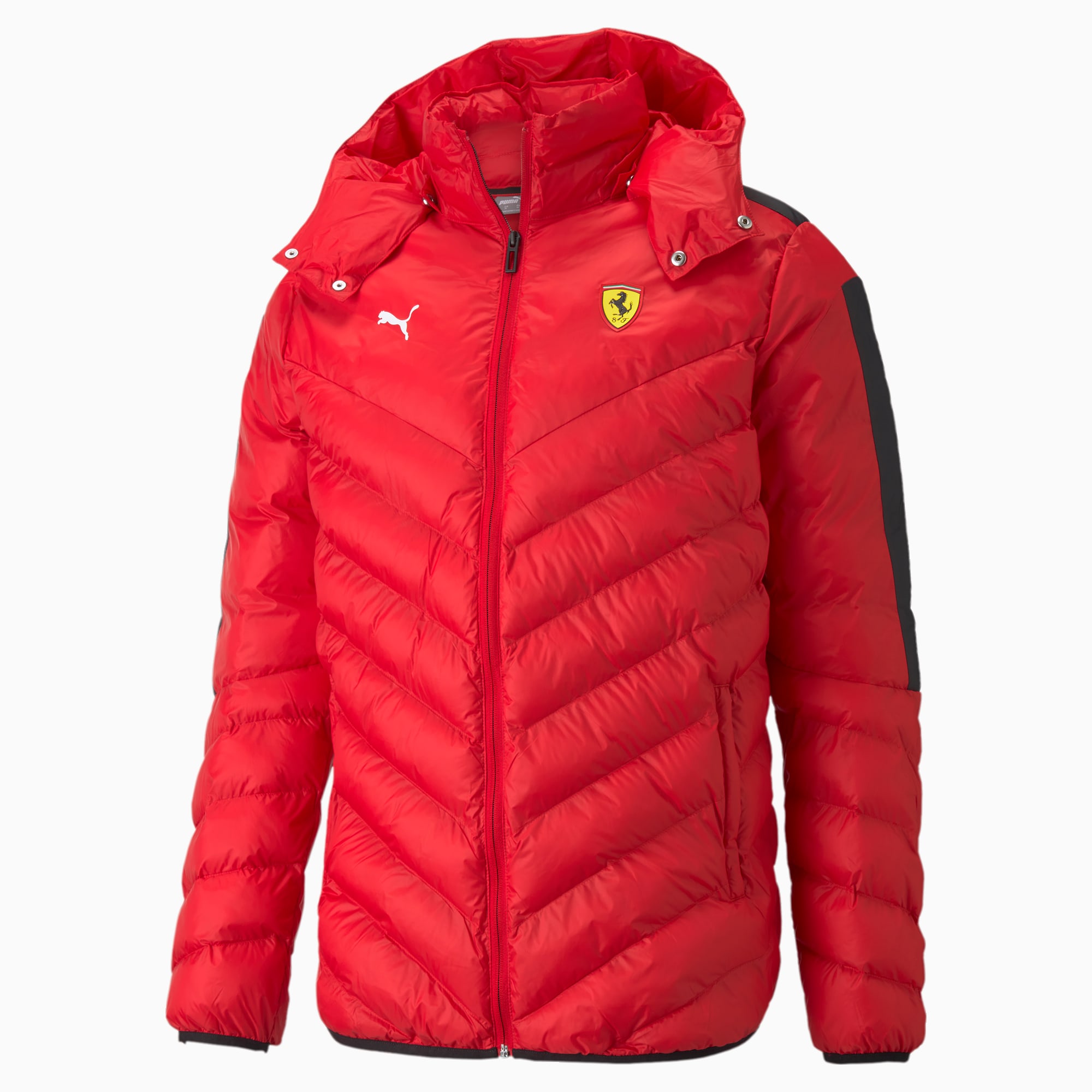 Ferrari scuderia carbon куртка фото Scuderia Ferrari Race T7 EcoLite Men's Jacket Rosso Corsa PUMA Motorsport Fanwea