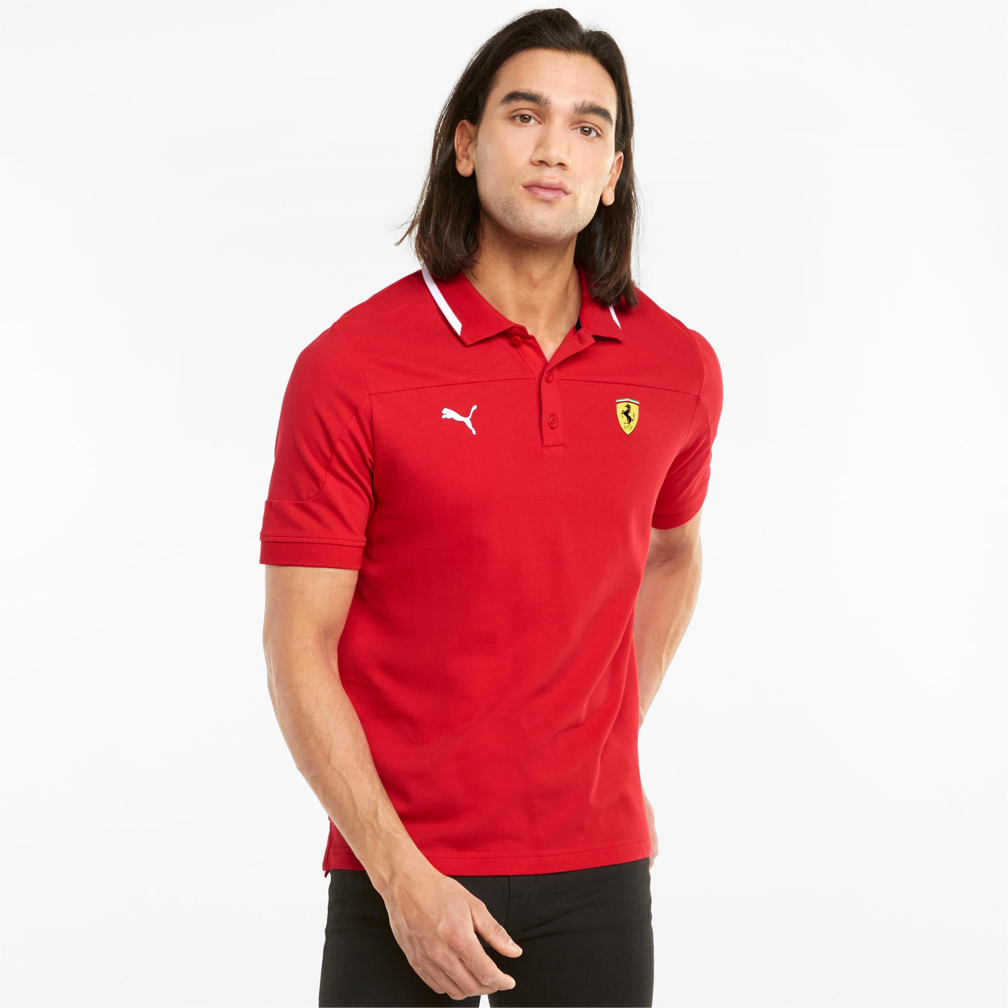 Polo en jacquard élégant Scuderia Ferrari Motorsport Homme