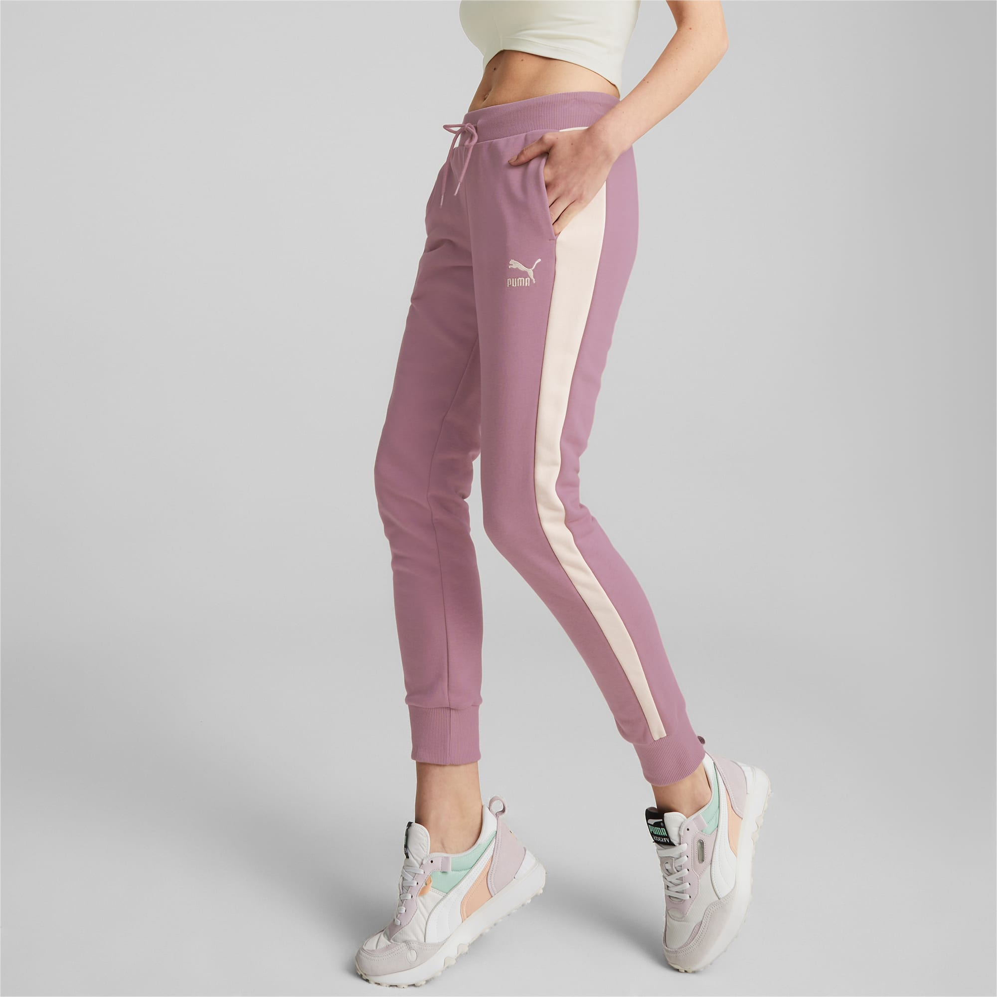 Women's Fila Sandy Pale Pink & Grape Track Pants