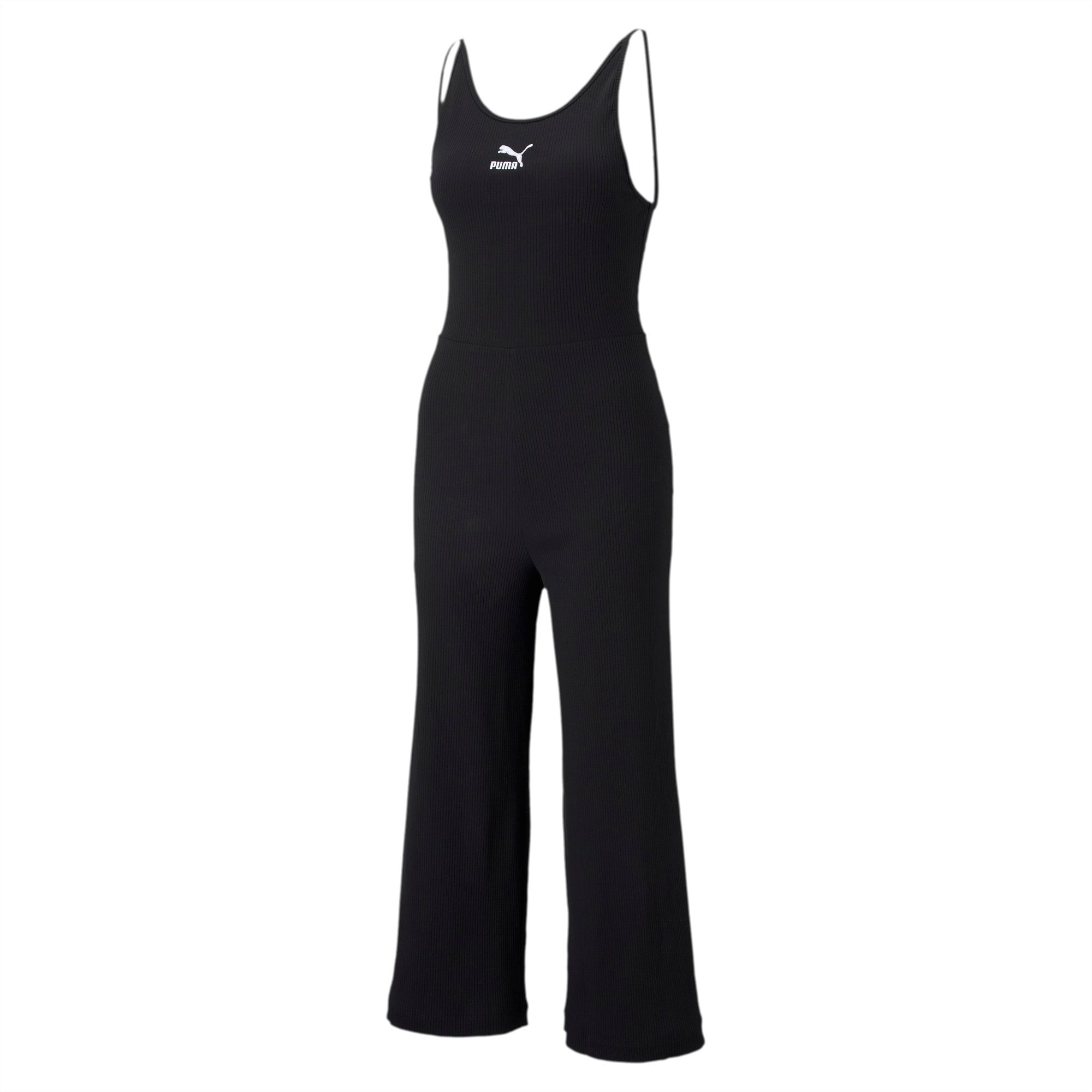 The Rib Fitted Jumpsuit Black - Onepiece