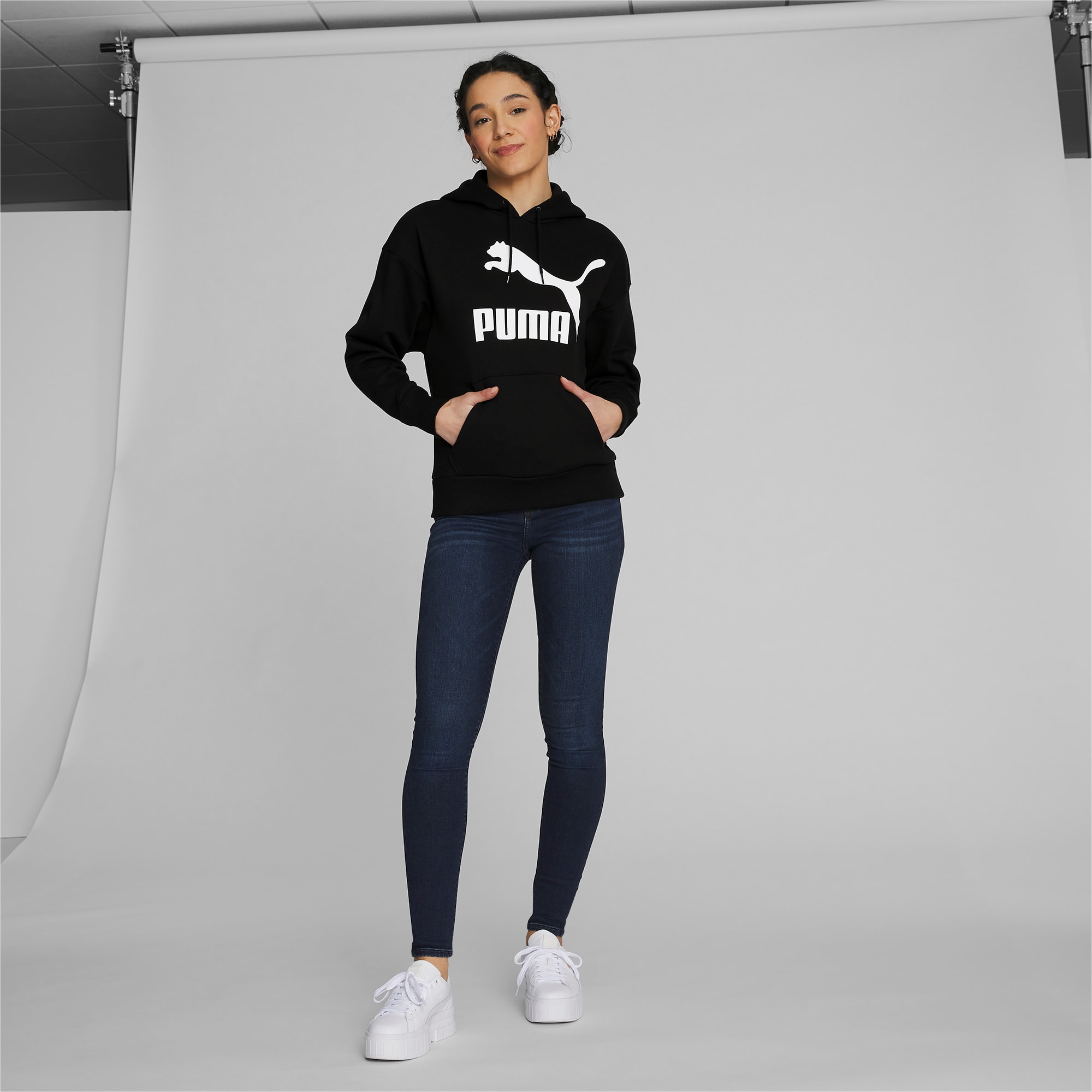 Chándal mujer Puma CLASSIC HOODED SWEAT 847129 01 negro