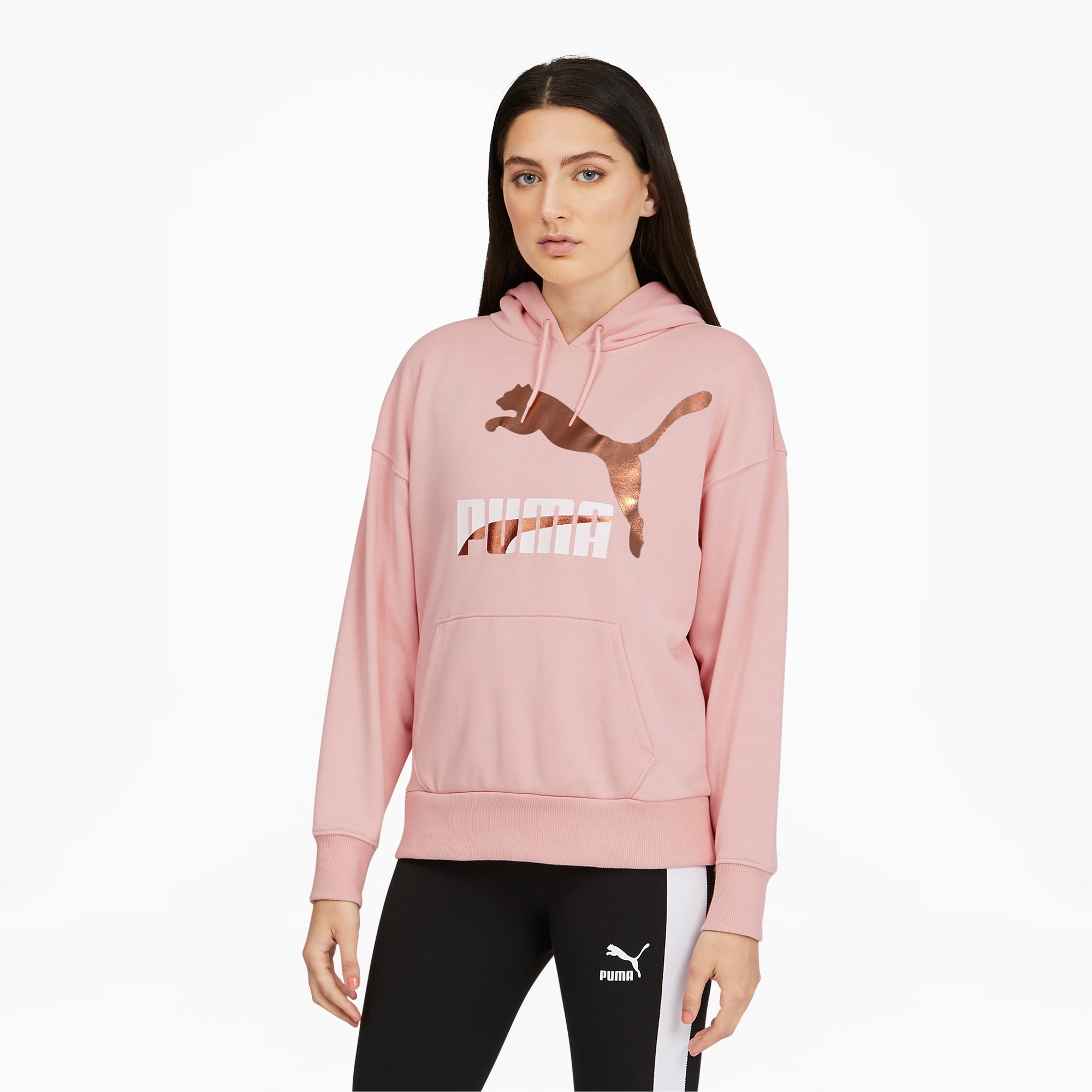 Pink puma hoodie womens store